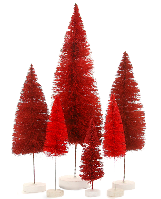 Rainbow Trees - Red - Set Of 6