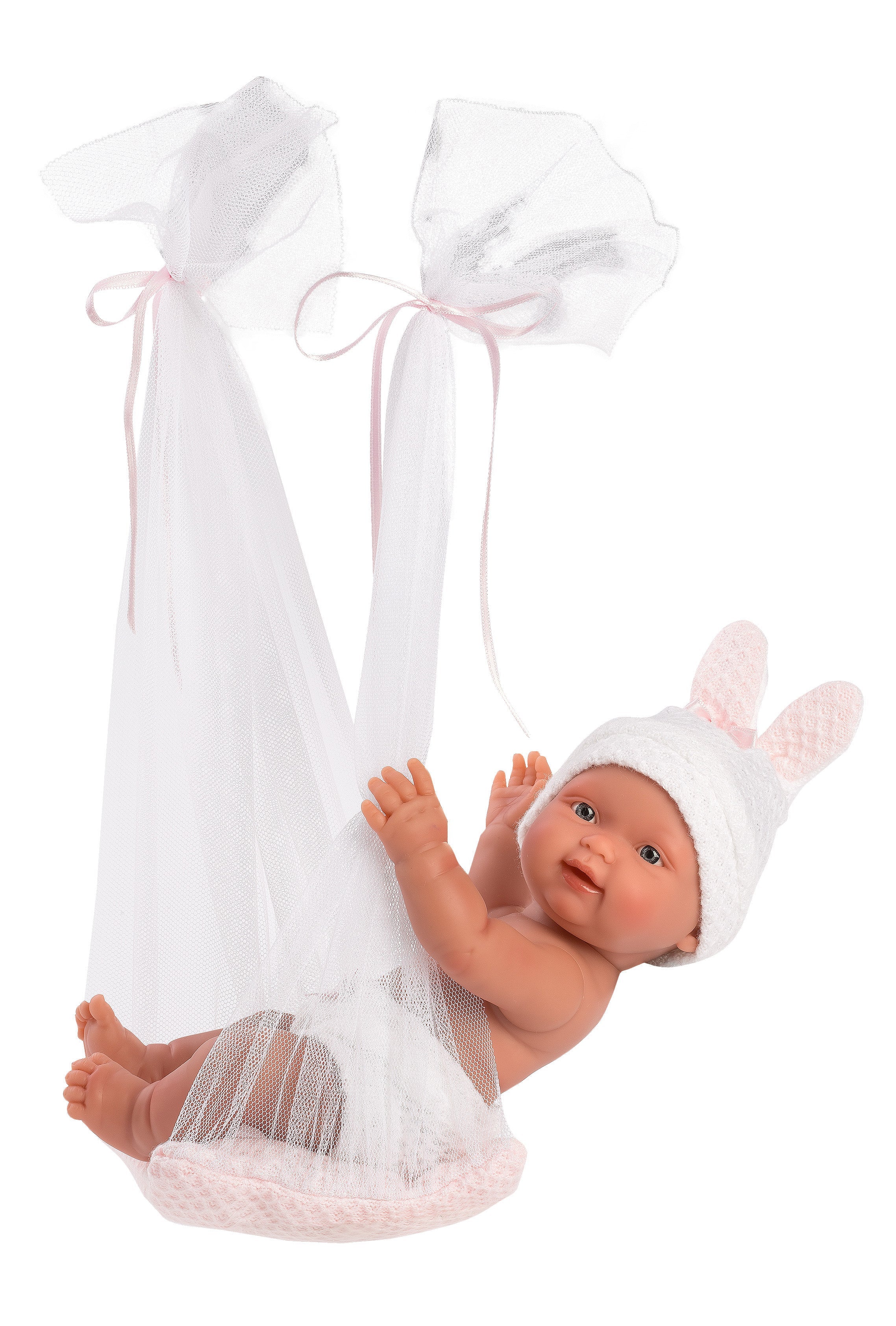 Llorens 10.2" Anatomically-Correct Baby Doll Sadie with Tulle Baby Swing Dolls