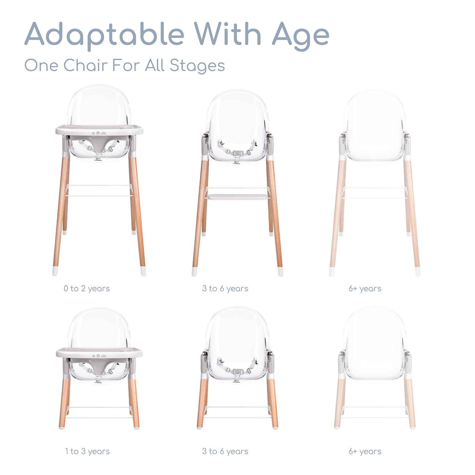 Children Of Design 6 In 1 Deluxe High Chair W/cushion