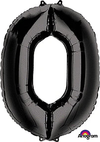 34" Large Black Number Balloons (anagram)