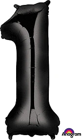 34" Large Black Number Balloons (anagram)