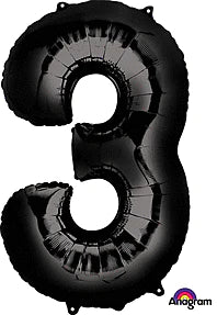34" Large Black Number Balloons (anagram)
