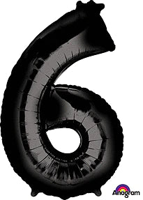 34" Large Black Number Balloons (anagram)