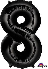 34" Large Black Number Balloons (anagram)