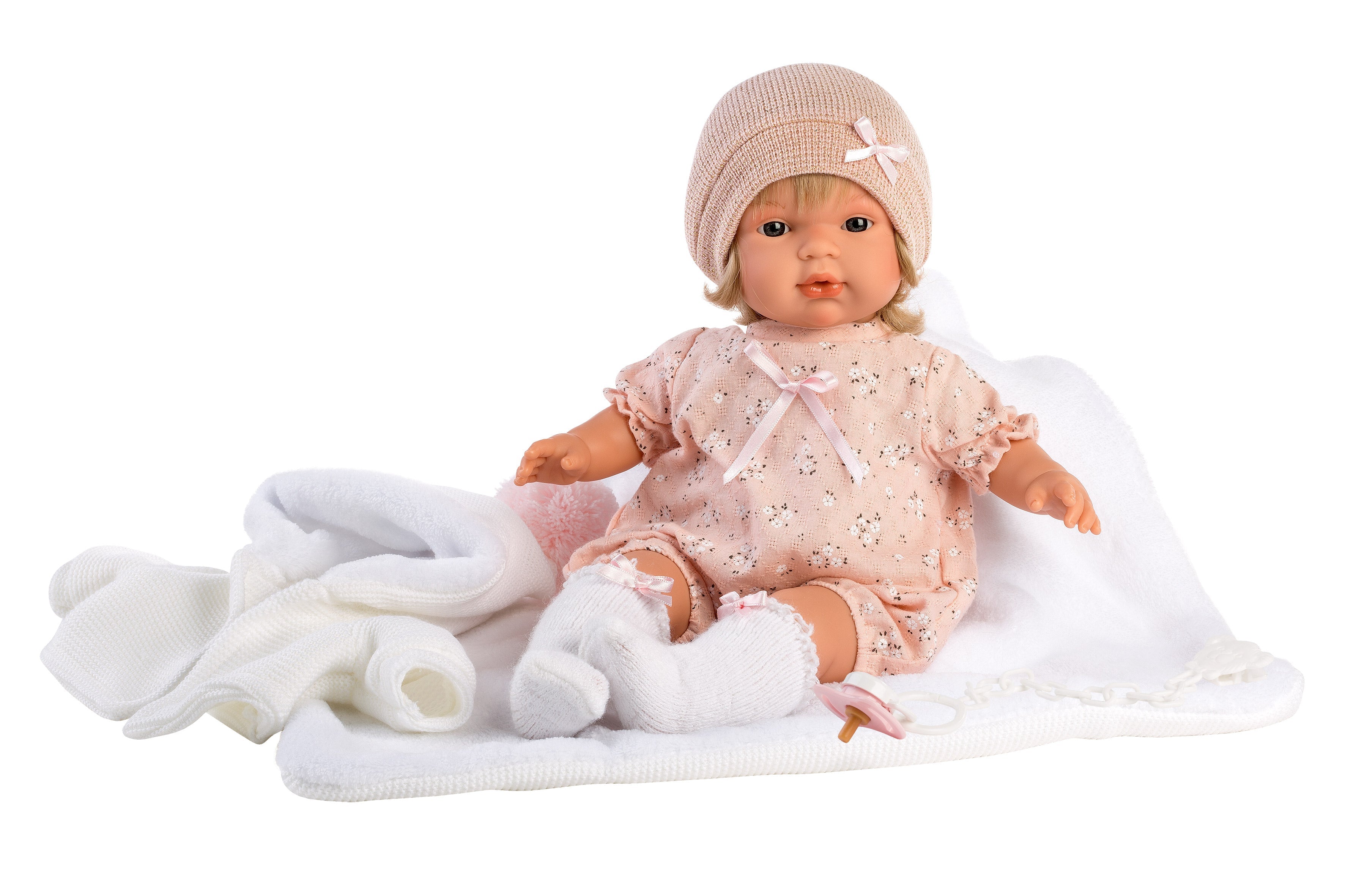 Llorens 15" Soft Body Crying Baby Doll Mandy with Blanket Dolls