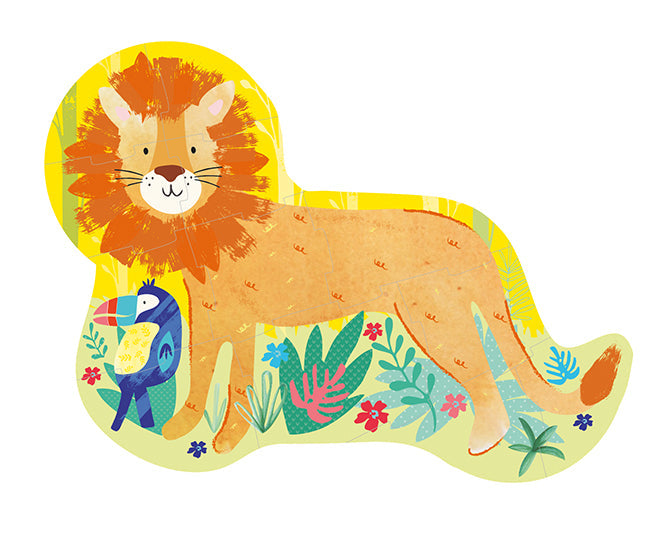12 Piece Shaped Jigsaw with Shaped Box - Lion