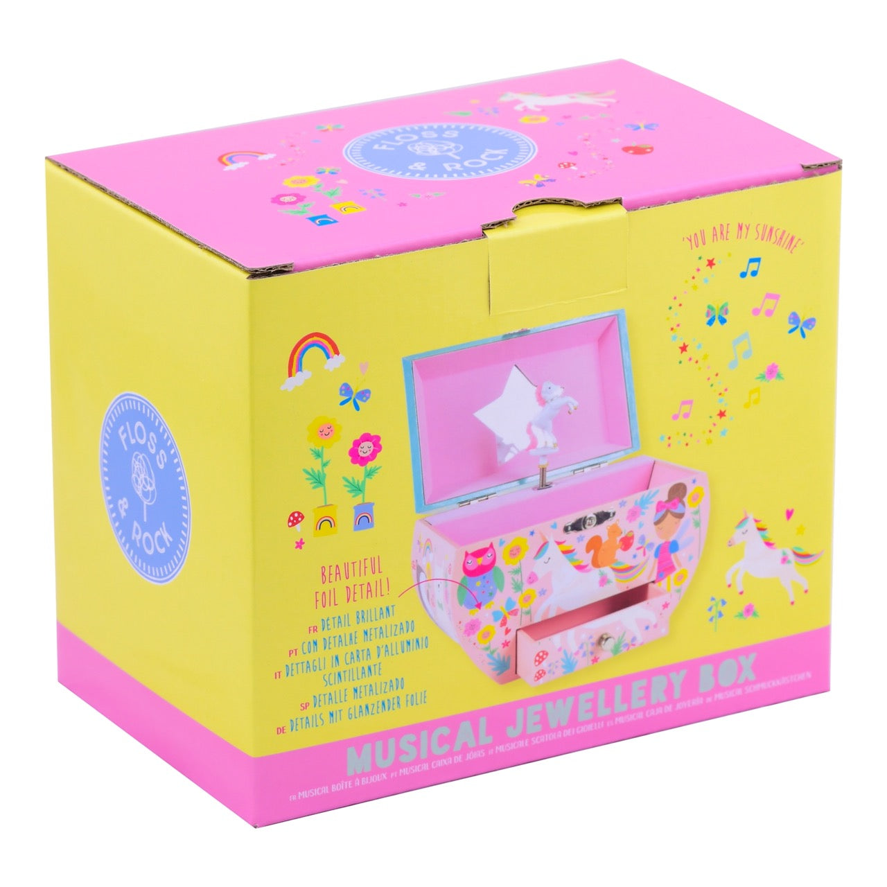 Musical Jewelry Box Oval Shape - Rainbow Fairy