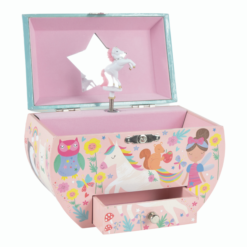 Musical Jewelry Box Oval Shape - Rainbow Fairy