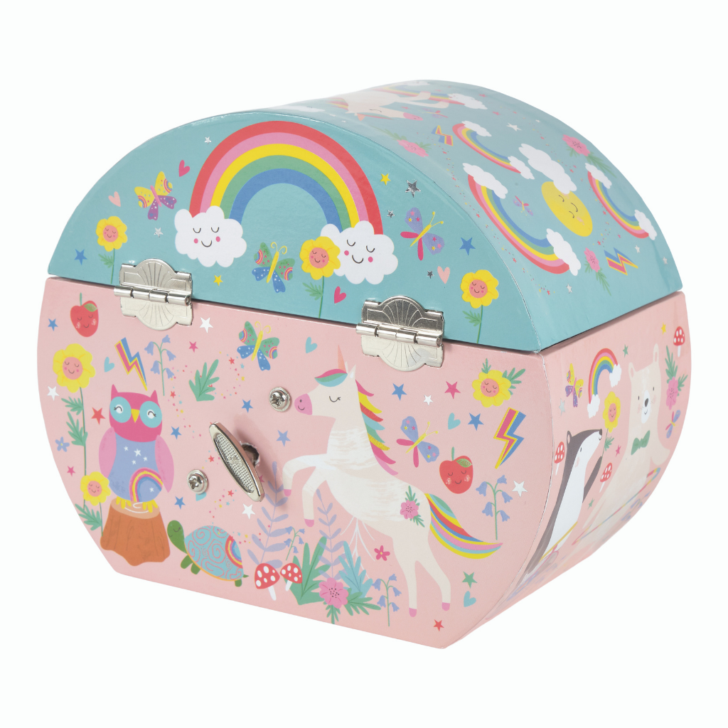 Musical Jewelry Box Oval Shape - Rainbow Fairy