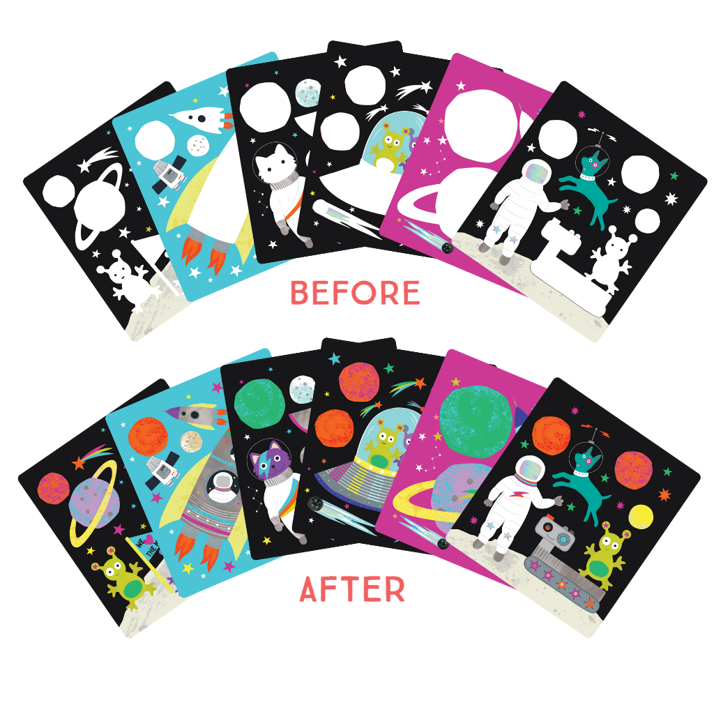 Magic Color Changing Watercard Easel and Pen - Space