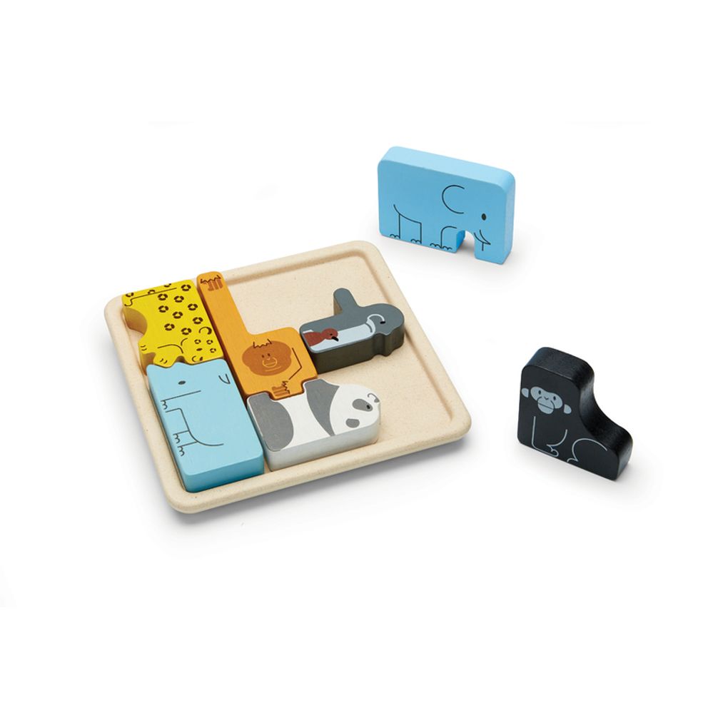 PlanToys Animal Puzzle Game Shape Matching Puzzle