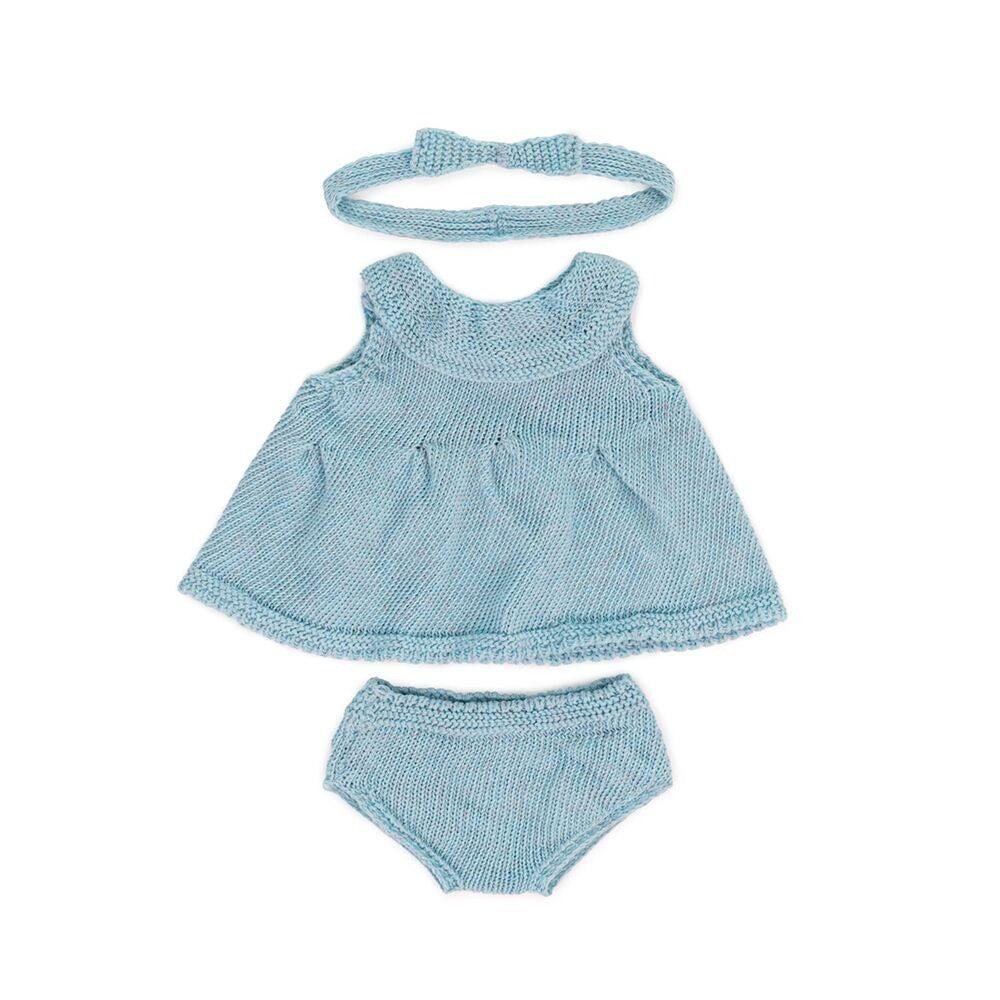 Miniland Knitted Doll Outfit 15" – Dress & Headband Doll Accessories