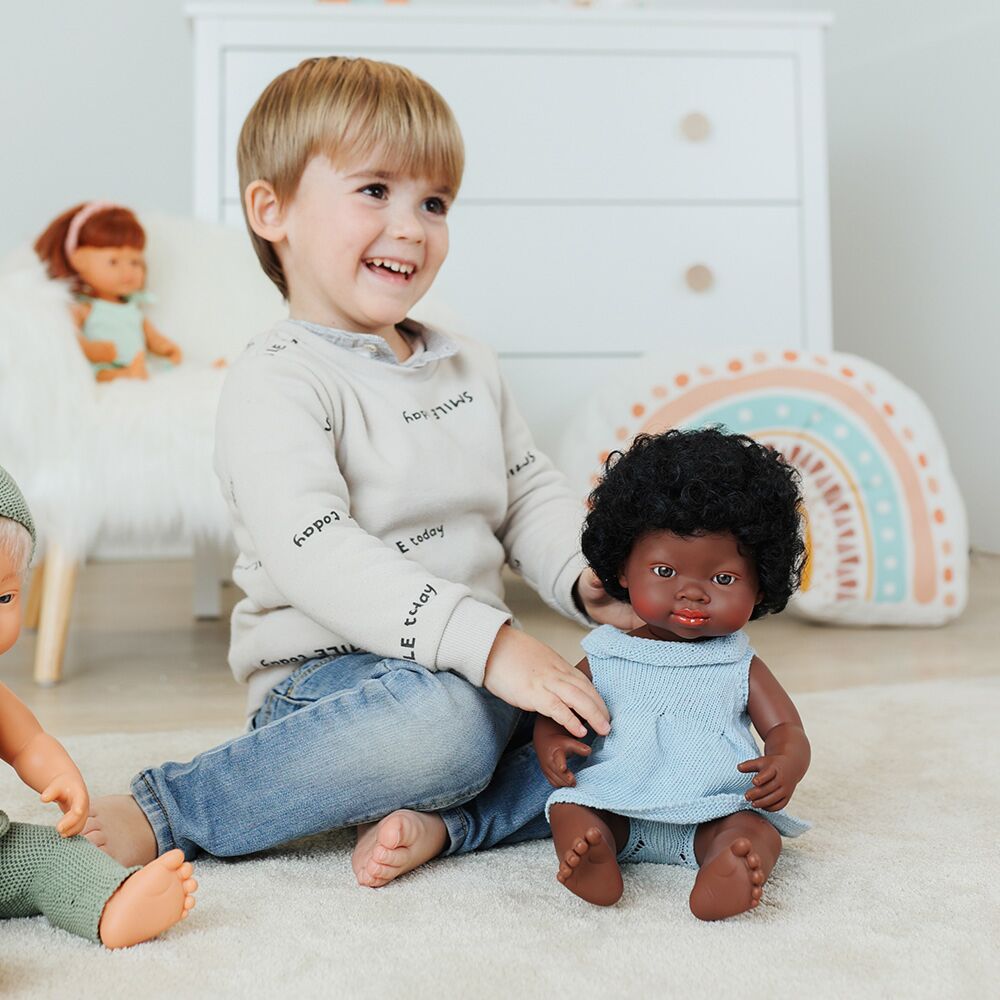 Miniland Knitted Doll Outfit 15" – Dress & Headband Doll Accessories