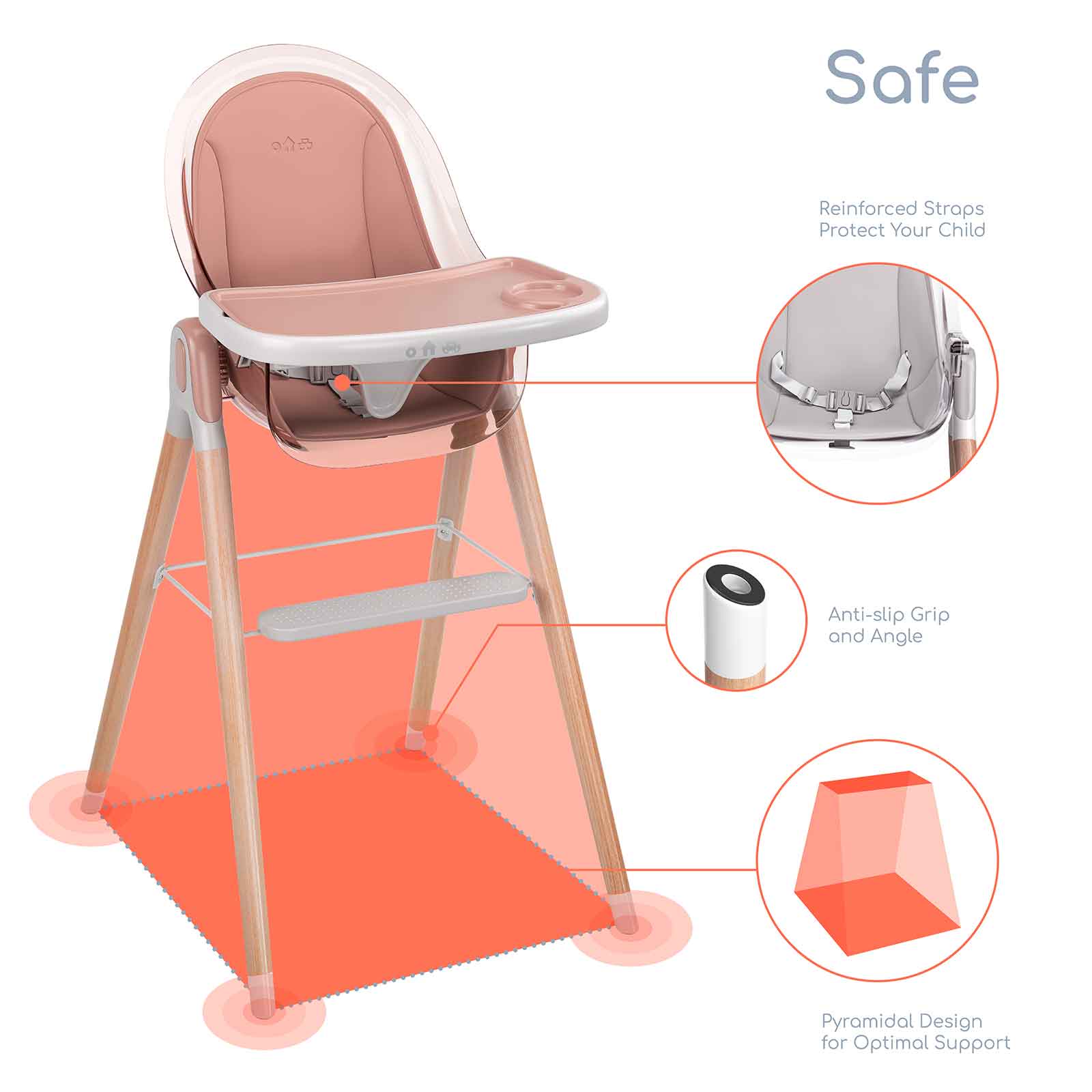 Children Of Design 6 In 1 Deluxe High Chair W/cushion