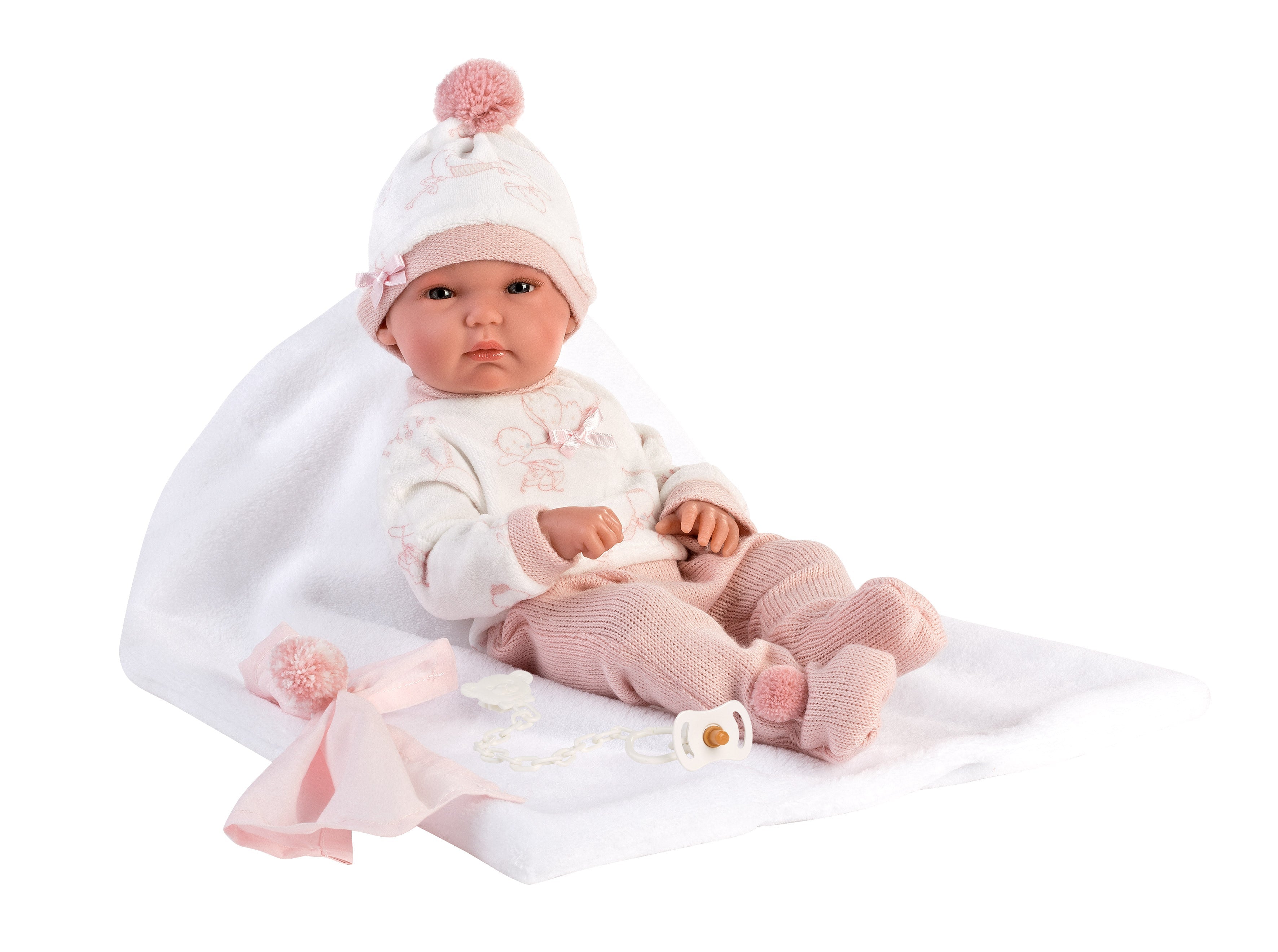 Llorens 13.8" Anatomically-correct Baby Doll Brandy with Blanket Dolls
