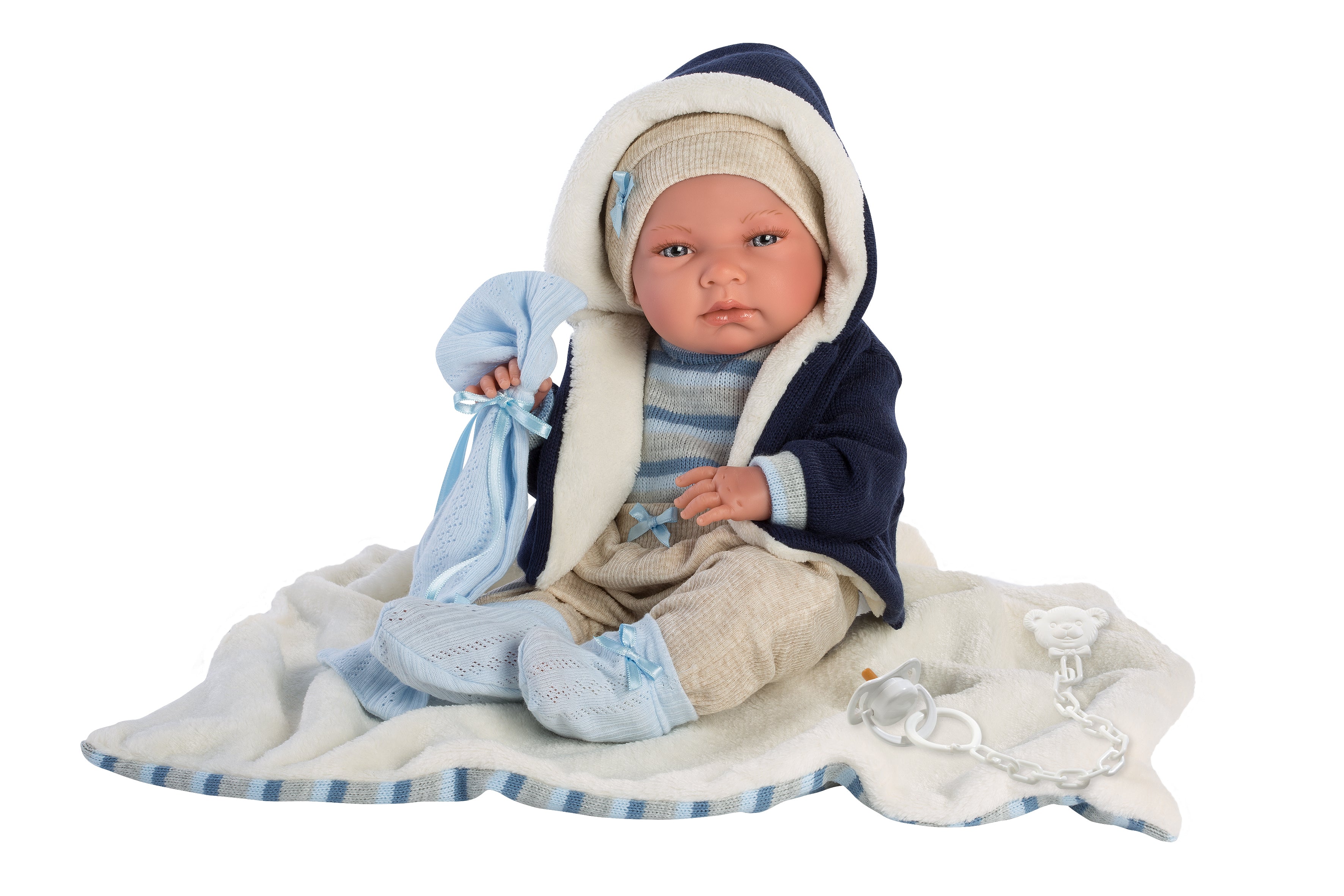 Llorens 15.7" Anatomically-correct Baby Doll Tim With Blanket Dolls