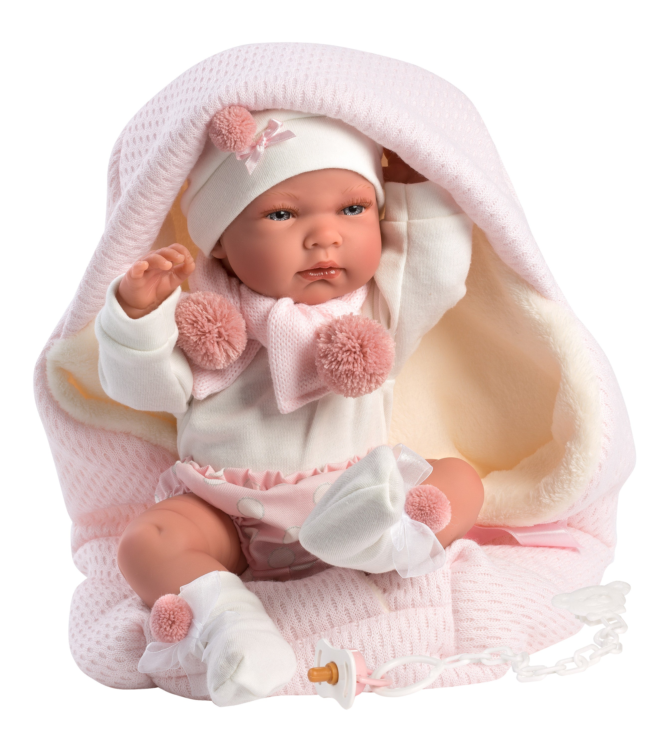 Llorens 15.7" Anatomically-correct Baby Doll Lydia With Swaddle Blanket Dolls