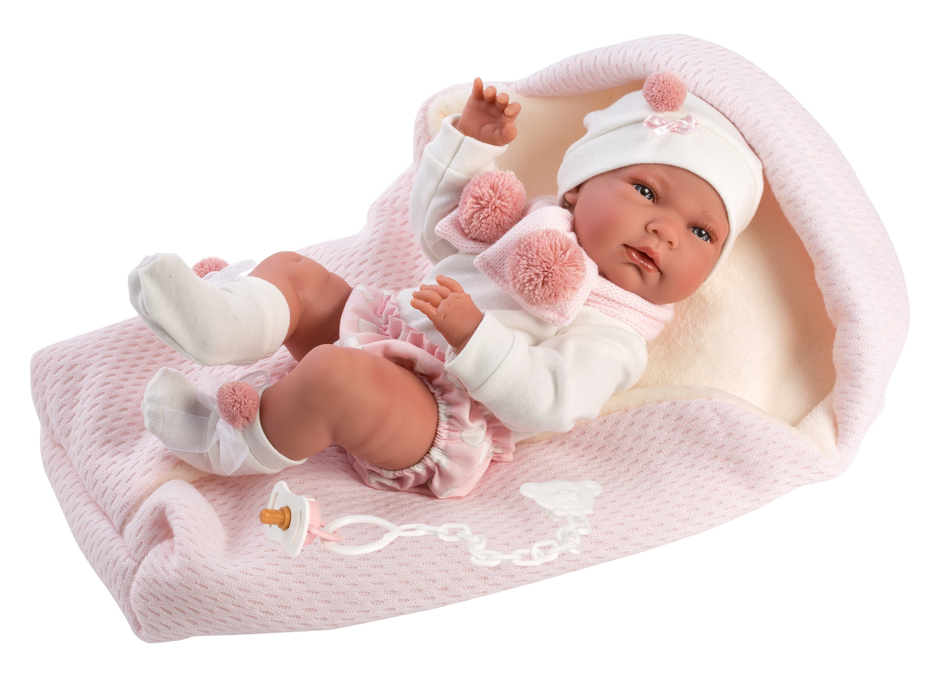 Llorens 15.7" Anatomically-correct Baby Doll Lydia With Swaddle Blanket Dolls