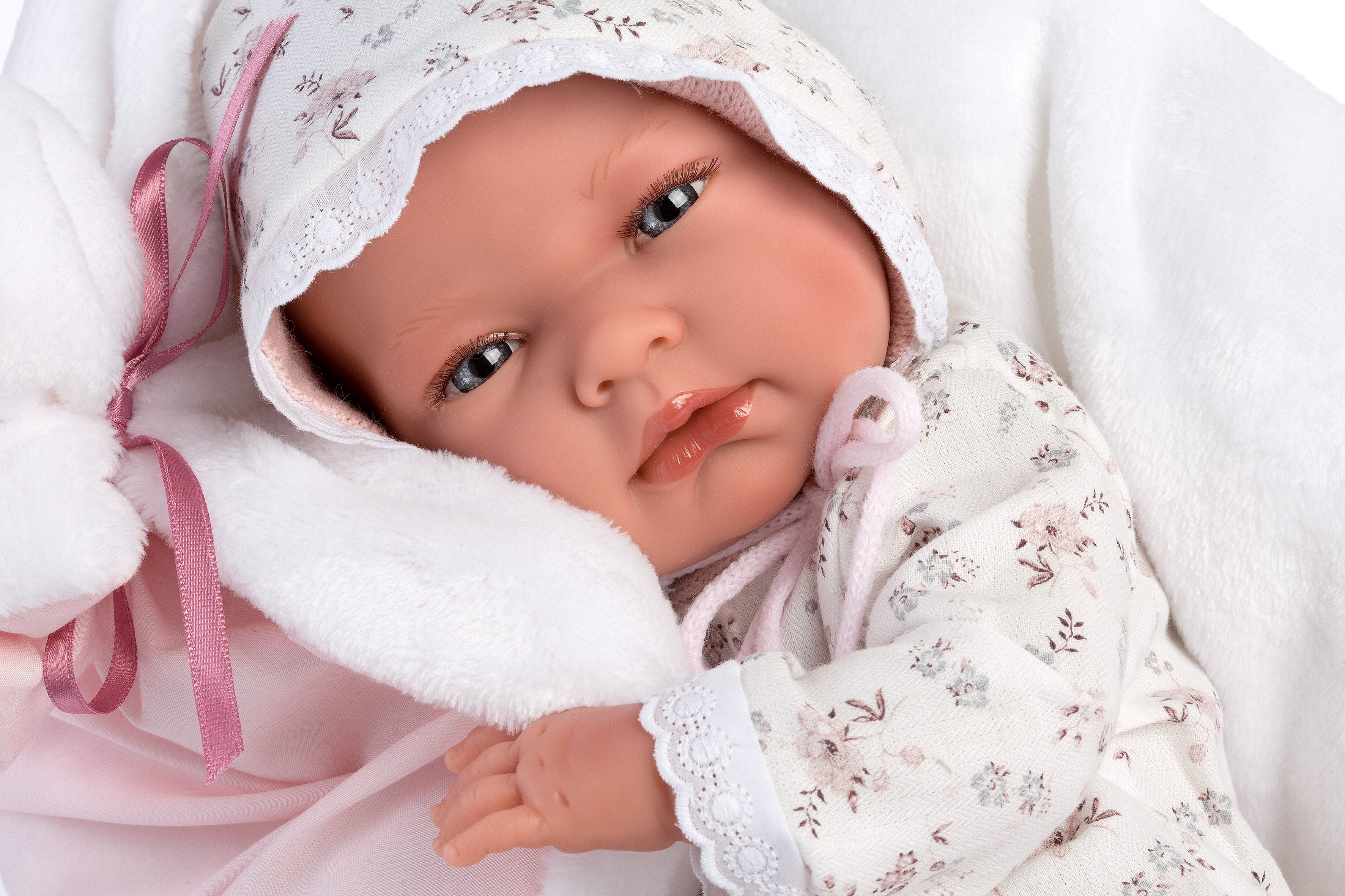 Llorens 15.7" Anatomically-correct Baby Doll Nikki With Reversible Blanket Dolls