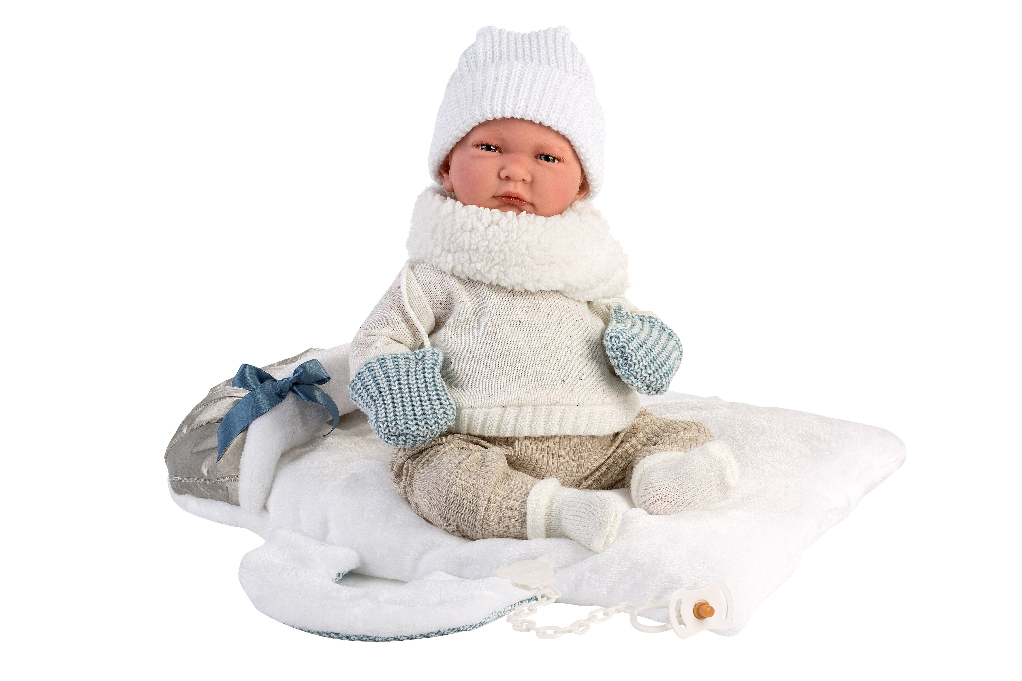 Llorens 16.5" Articulated New Born Justin With Blanket Dolls