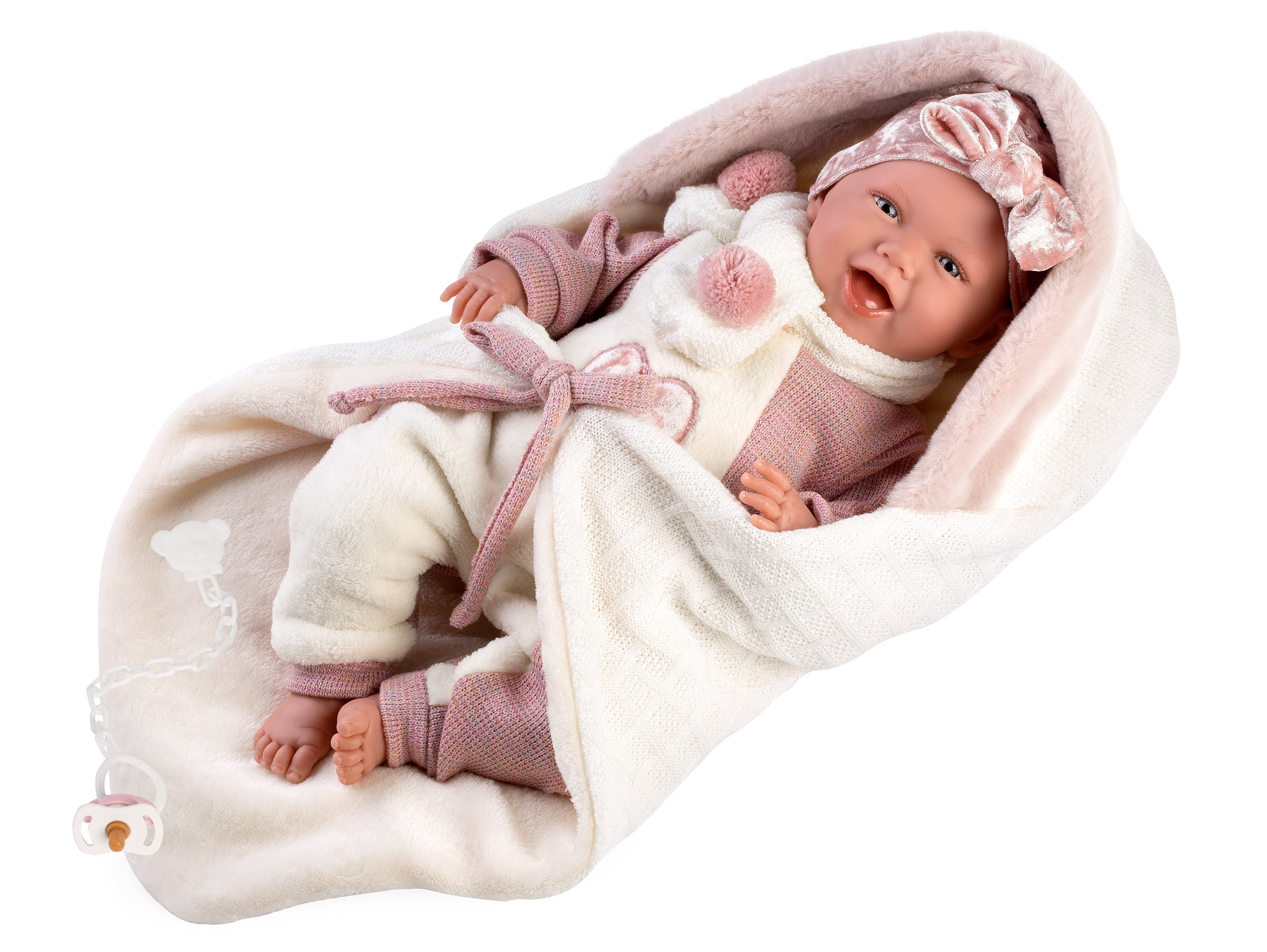 Llorens 16.5" Soft Body Crying Newborn Doll Estella with Blanket Dolls