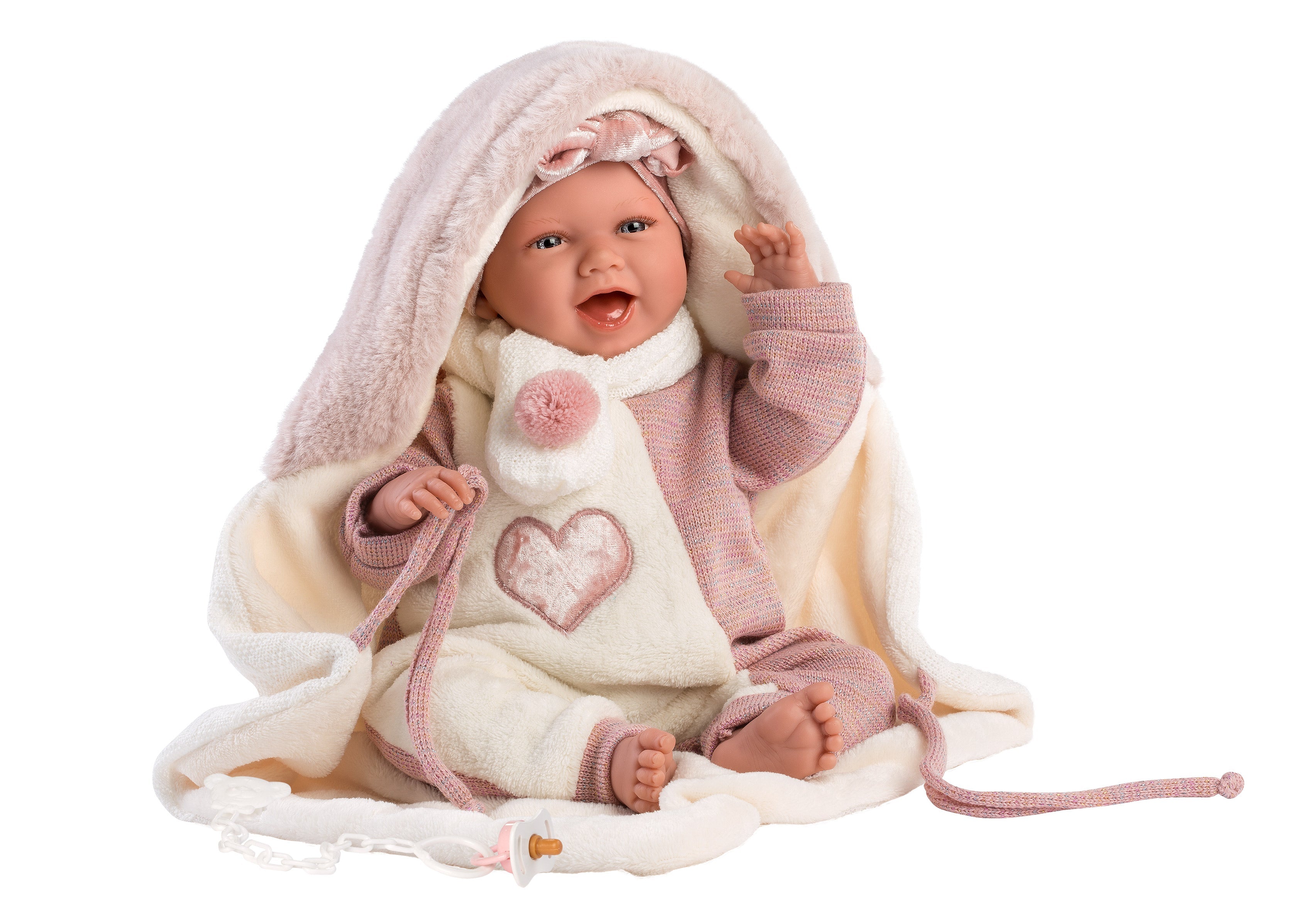 Llorens 16.5" Soft Body Crying Newborn Doll Estella with Blanket Dolls
