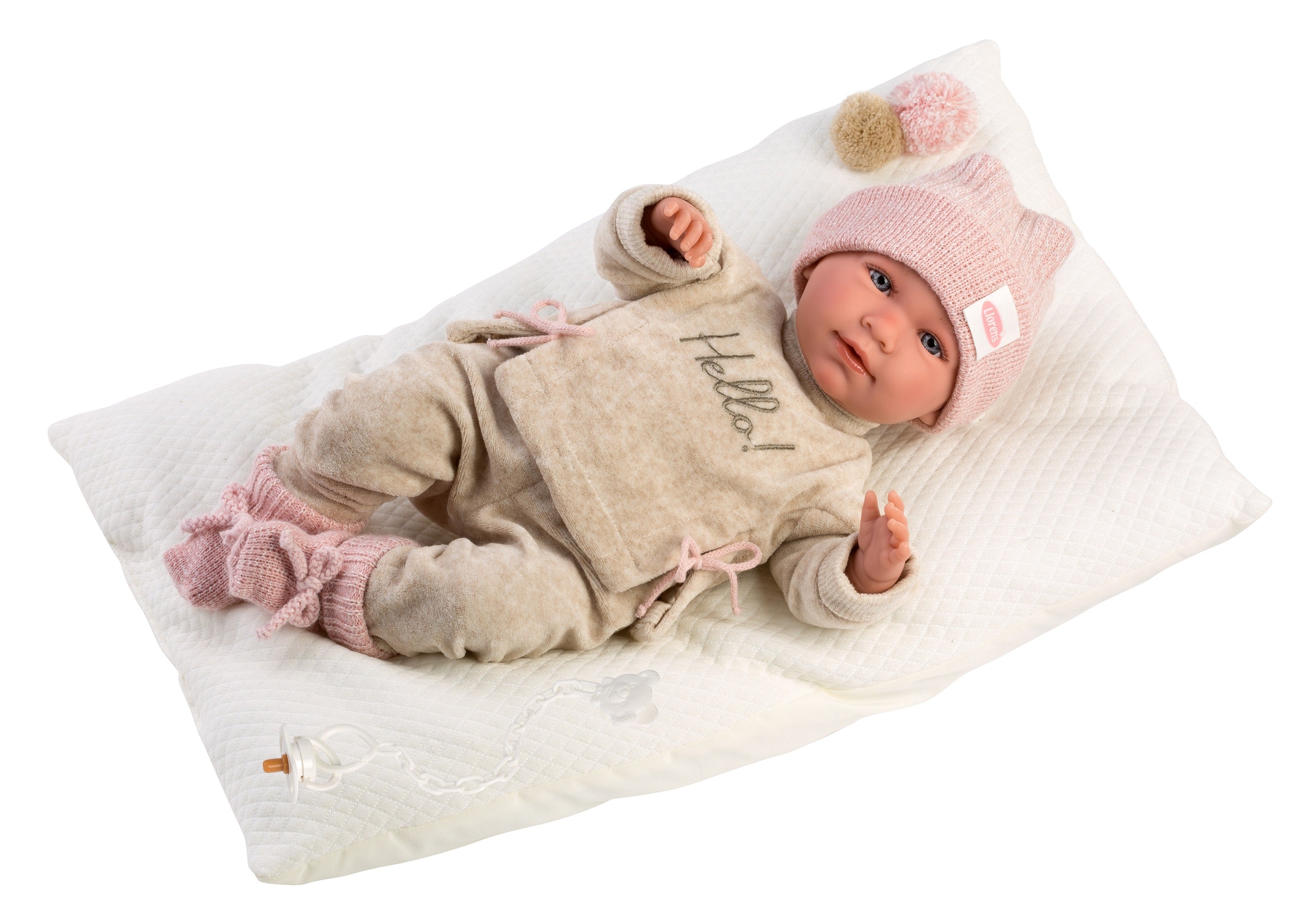 Llorens 16.5" Soft Body Crying Newborn Doll Briana with Cushion Dolls