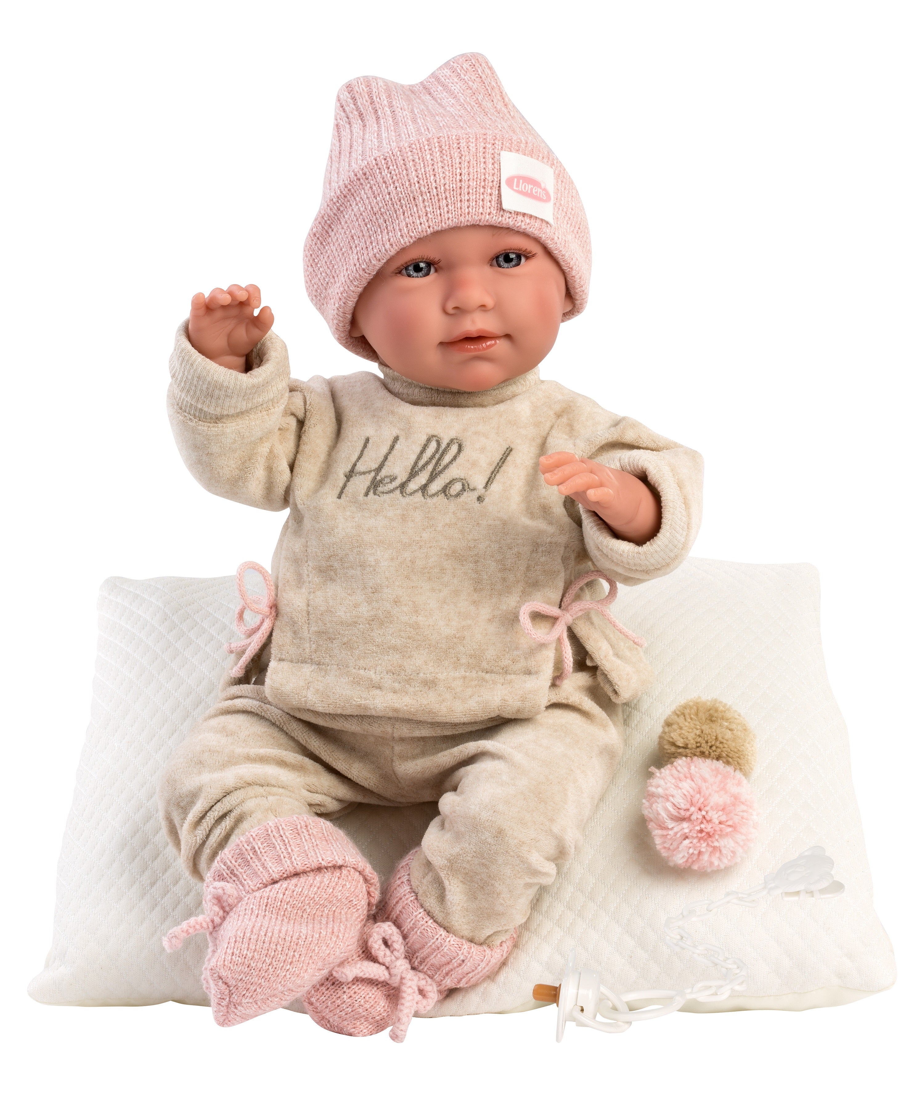 Llorens 16.5" Soft Body Crying Newborn Doll Briana with Cushion Dolls