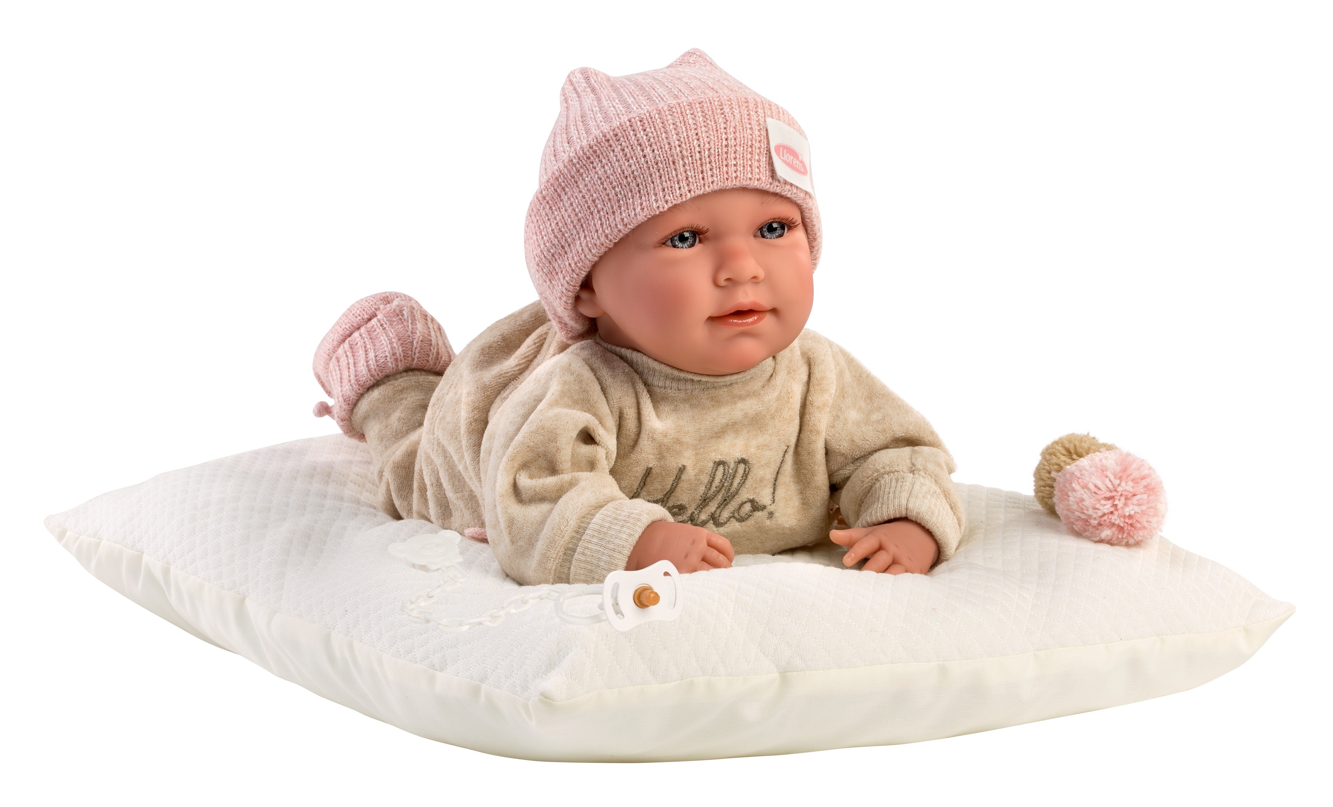 Llorens 16.5" Soft Body Crying Newborn Doll Briana with Cushion Dolls