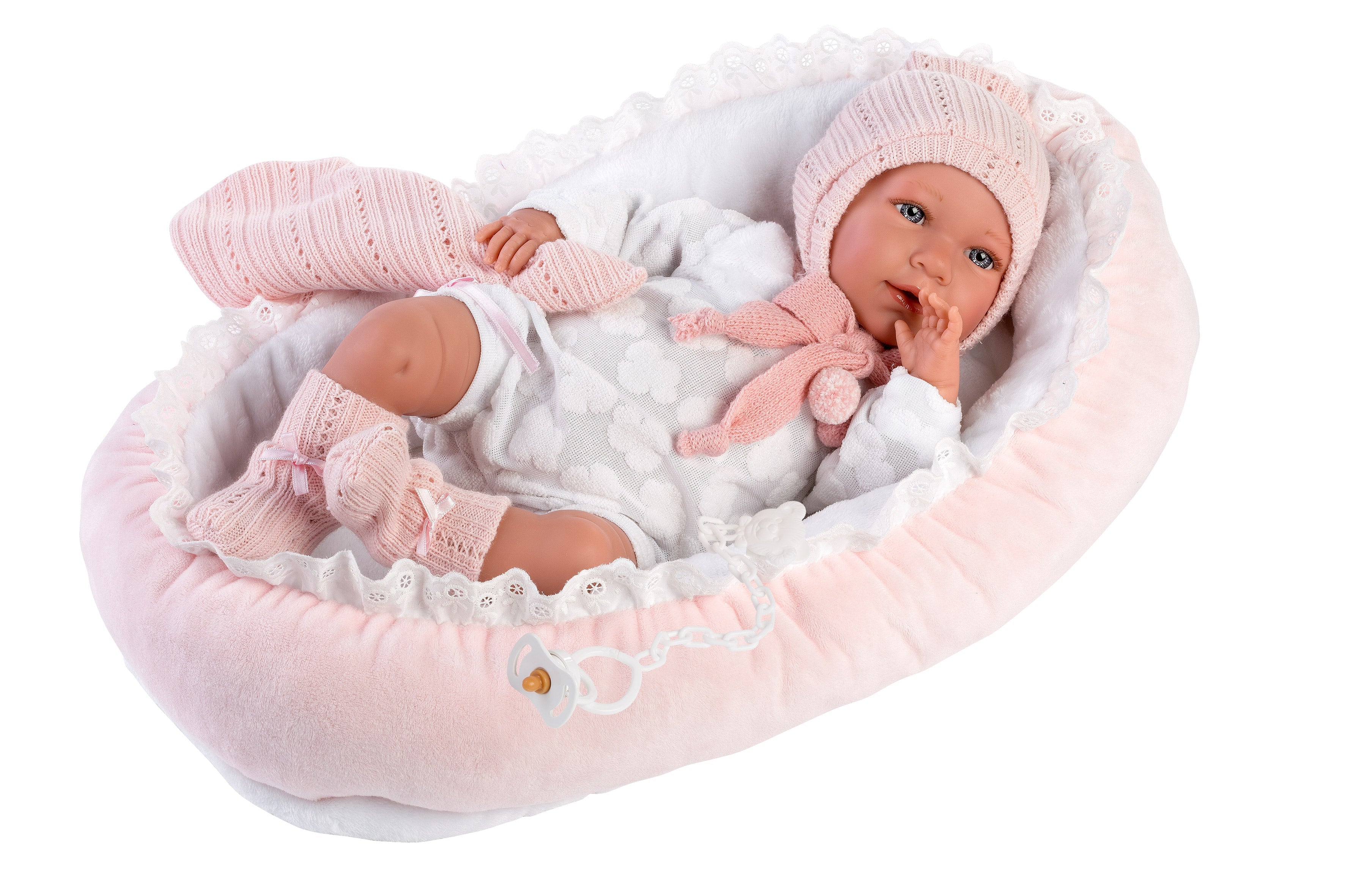 Llorens 16.5" Articulated New Born Holly With Cushion Dolls