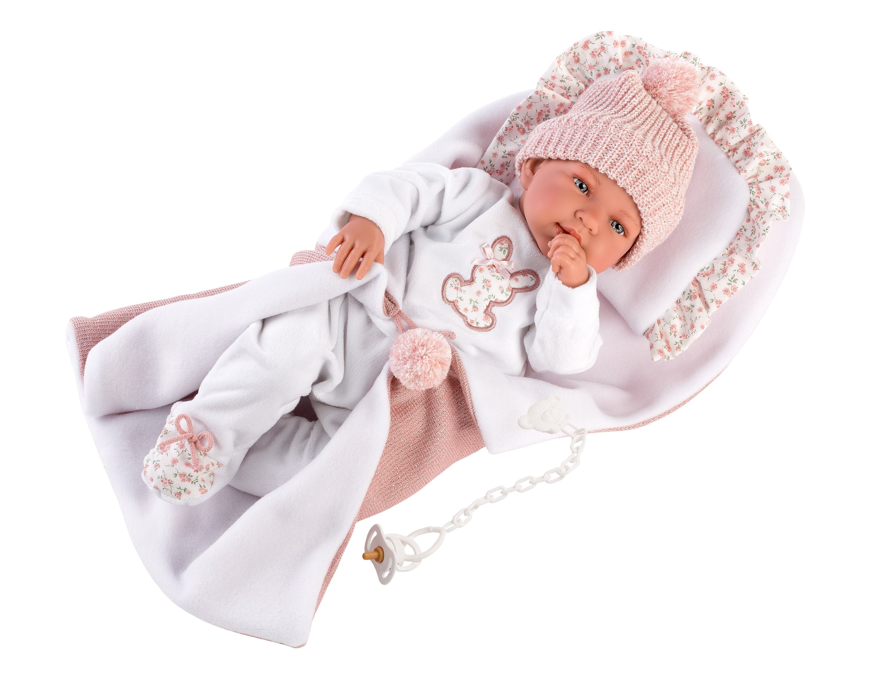Llorens 17.3" Soft Body Crying Newborn Doll Tina with Blanket Dolls