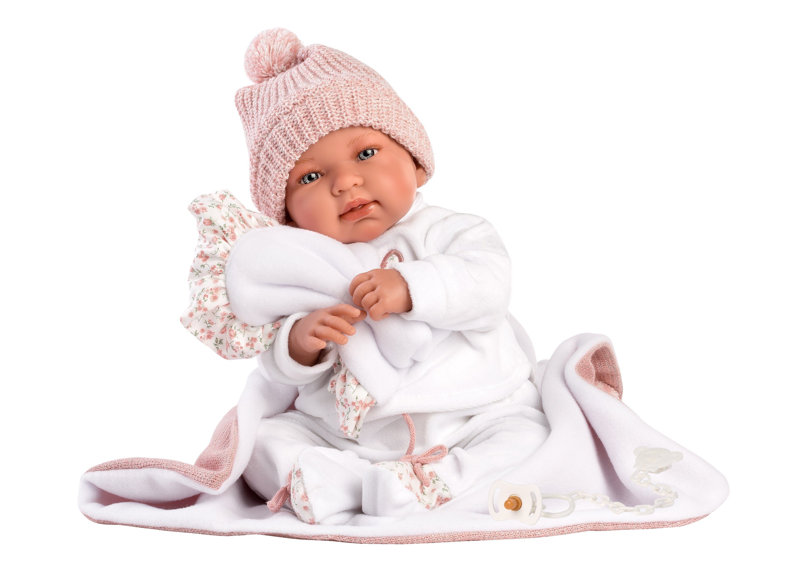 Llorens 17.3" Soft Body Crying Newborn Doll Tina with Blanket Dolls