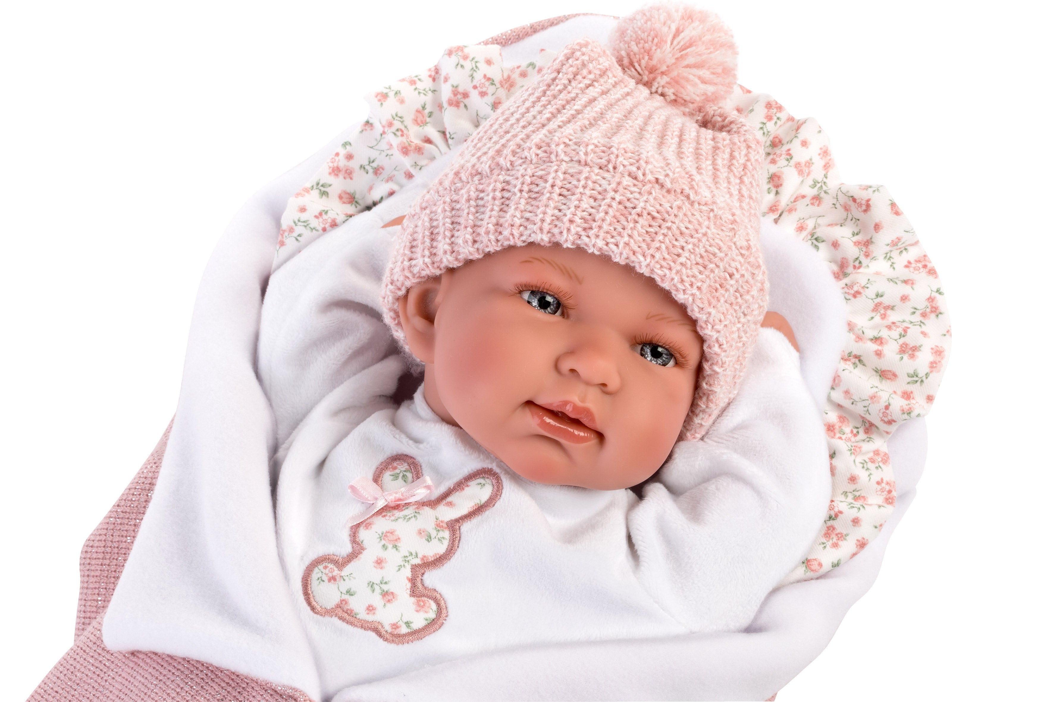 Llorens 17.3" Soft Body Crying Newborn Doll Tina with Blanket Dolls