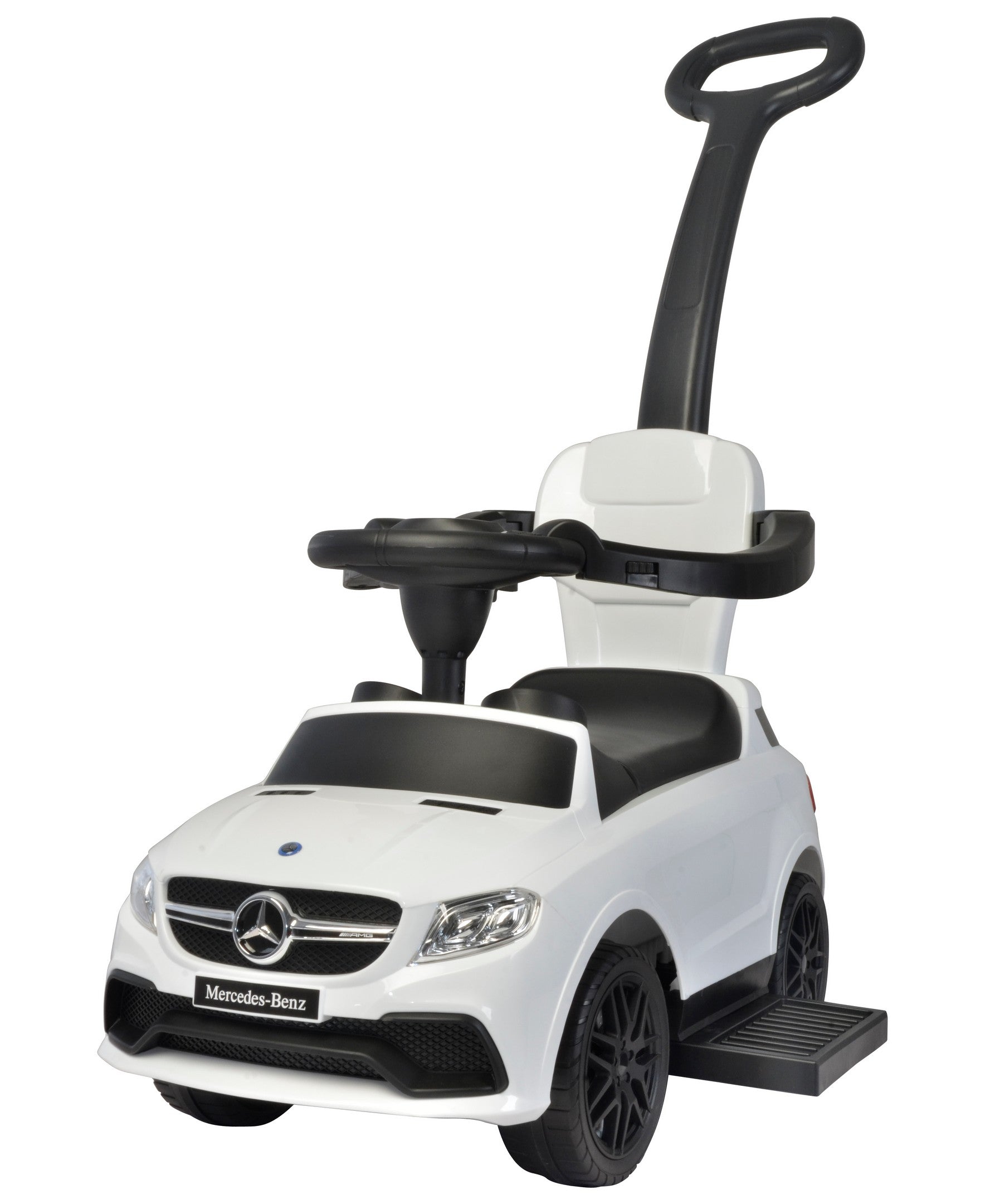 push car stroller for babies Best Ride On Cars White Mercedes 3 in 1 Push Car Stroller