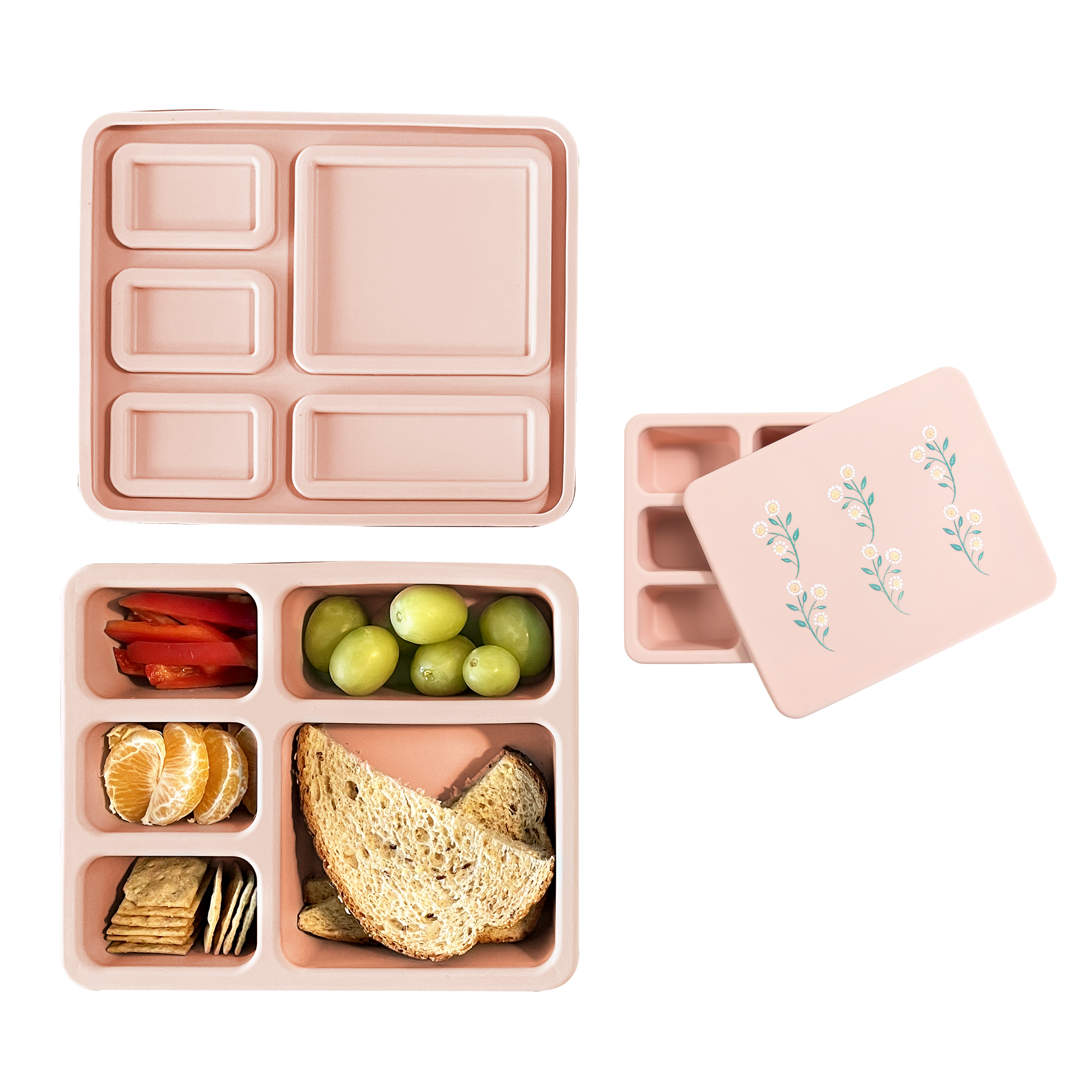 Silicone Bento Box Wildflower Ripe Peach