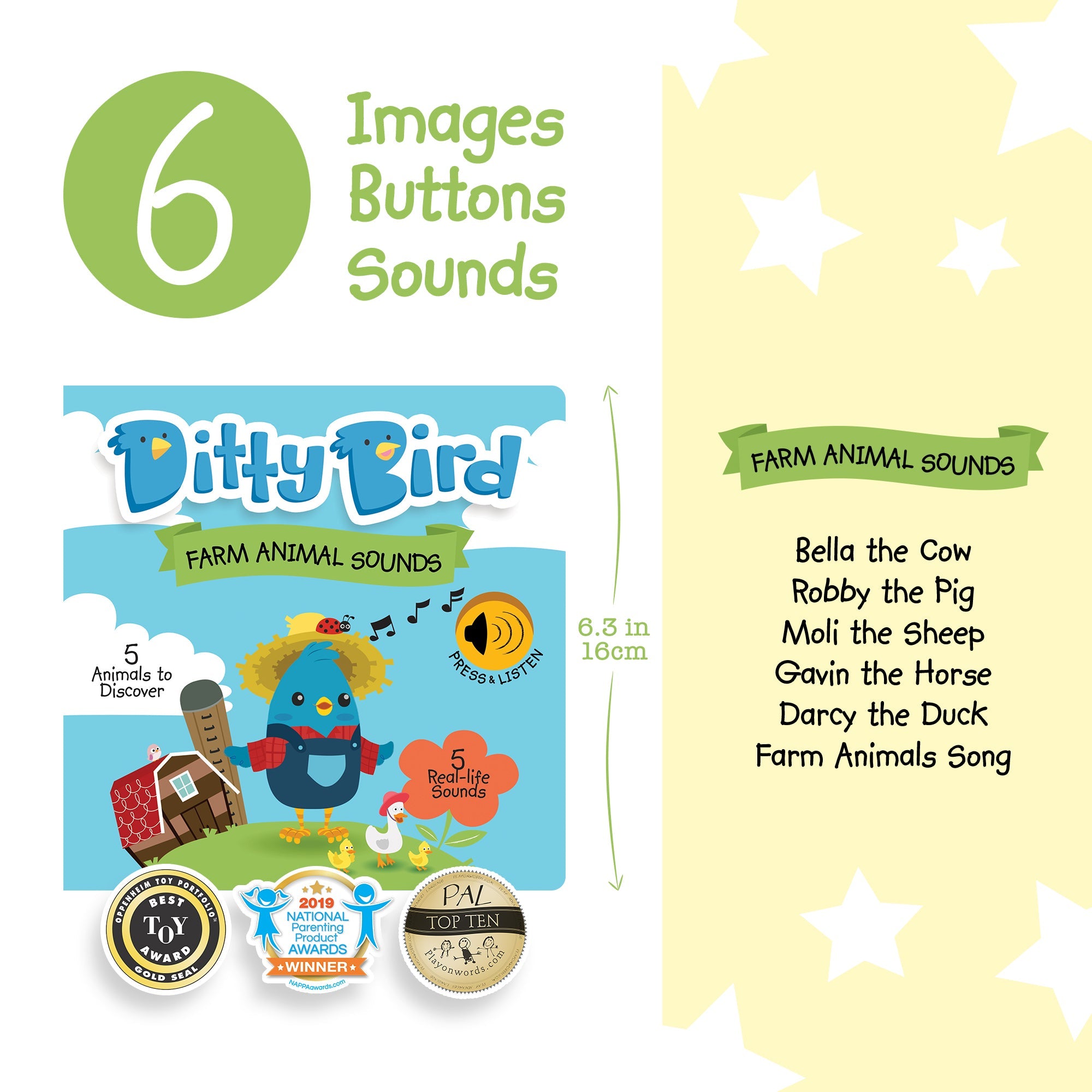 Ditty Bird Farm Animal Sounds Sound Books