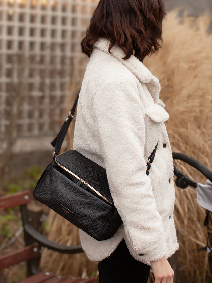 Storksak Alyssa Stroller Bag Black & Gold Stroller Bags