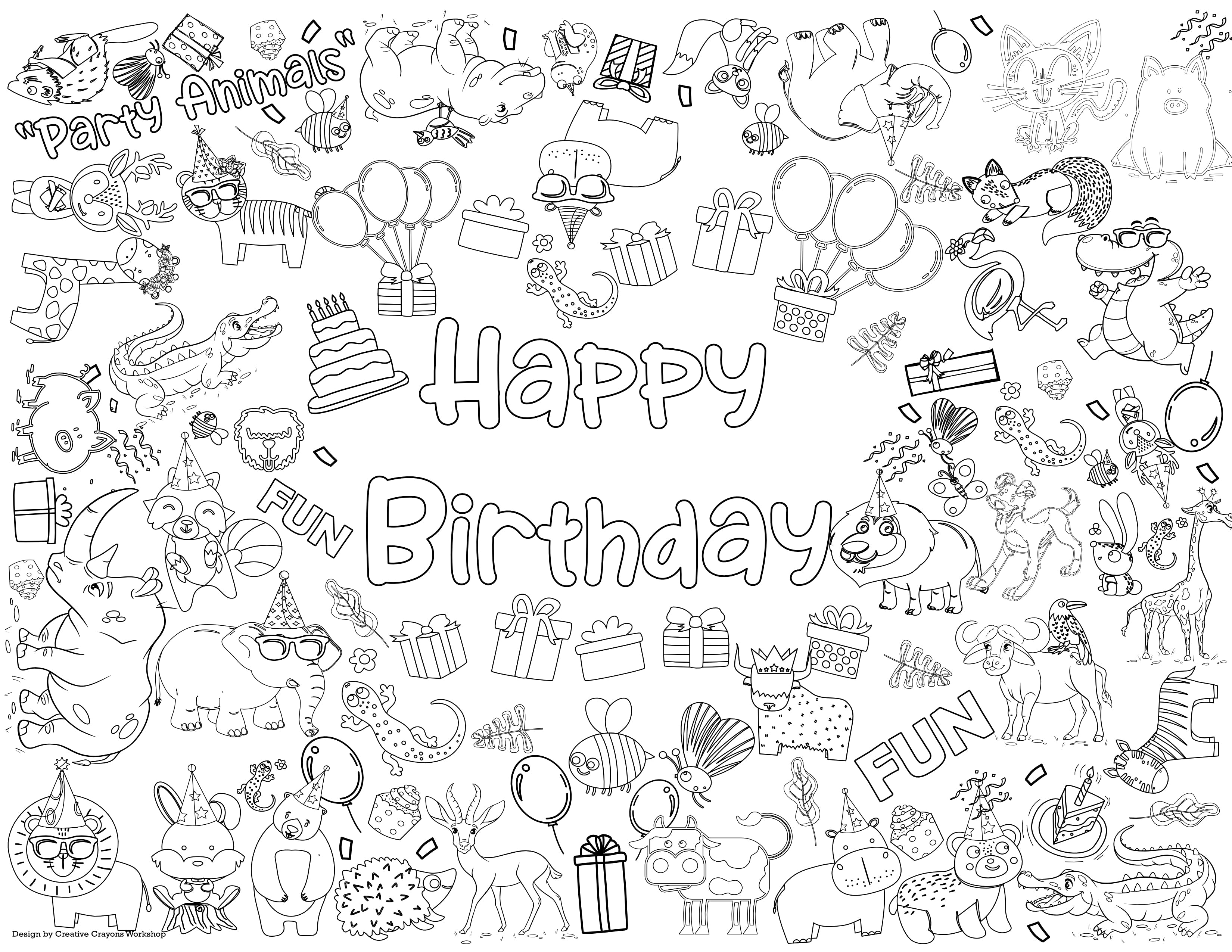 Creative Crayons Workshop Party Animal Coloring Page by Creative Crayons Workshop
