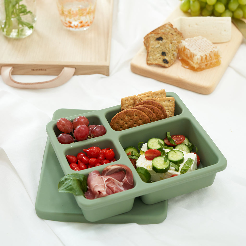 Silicone Bento Box Solid Sage Green