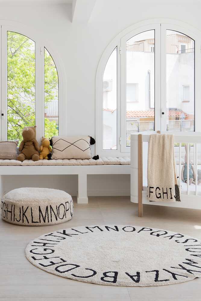 Knitted Blanket Abc Natural - Black