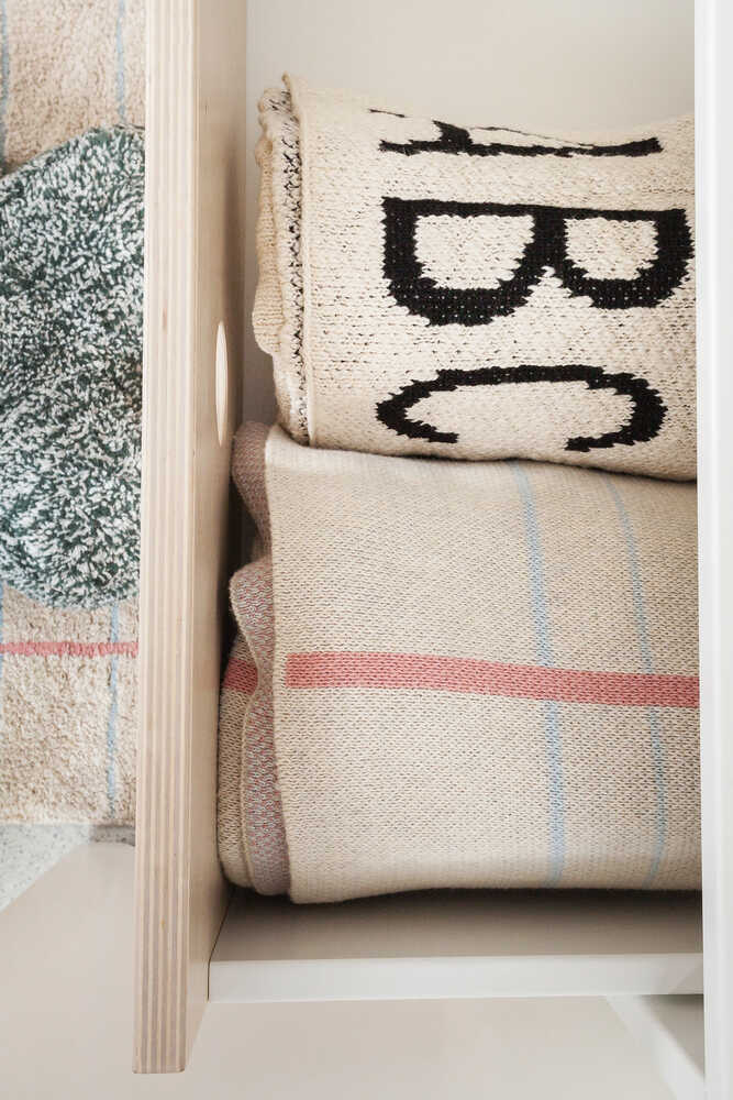 Knitted Blanket Abc Natural - Black