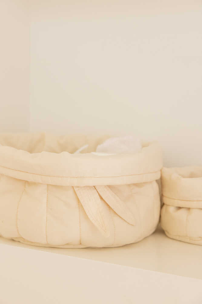 Set Of Two Quilted Baskets Natural - Bamboo