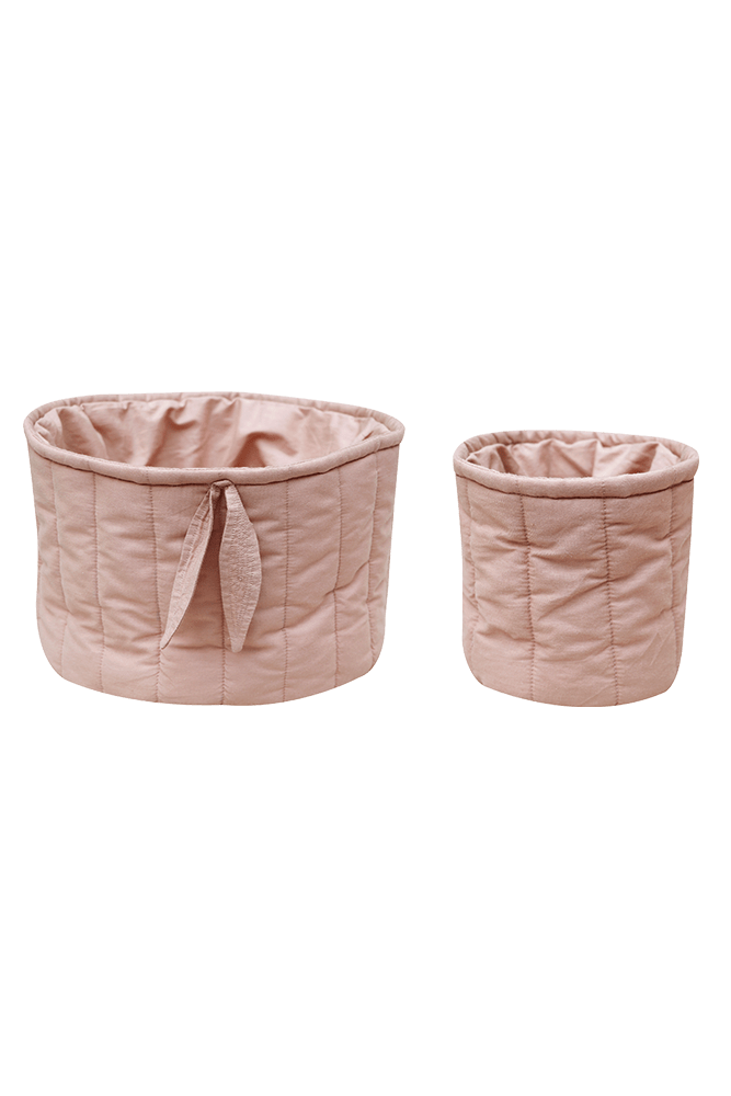 Set Of Two Quilted Baskets Vintage Nude - Bamboo