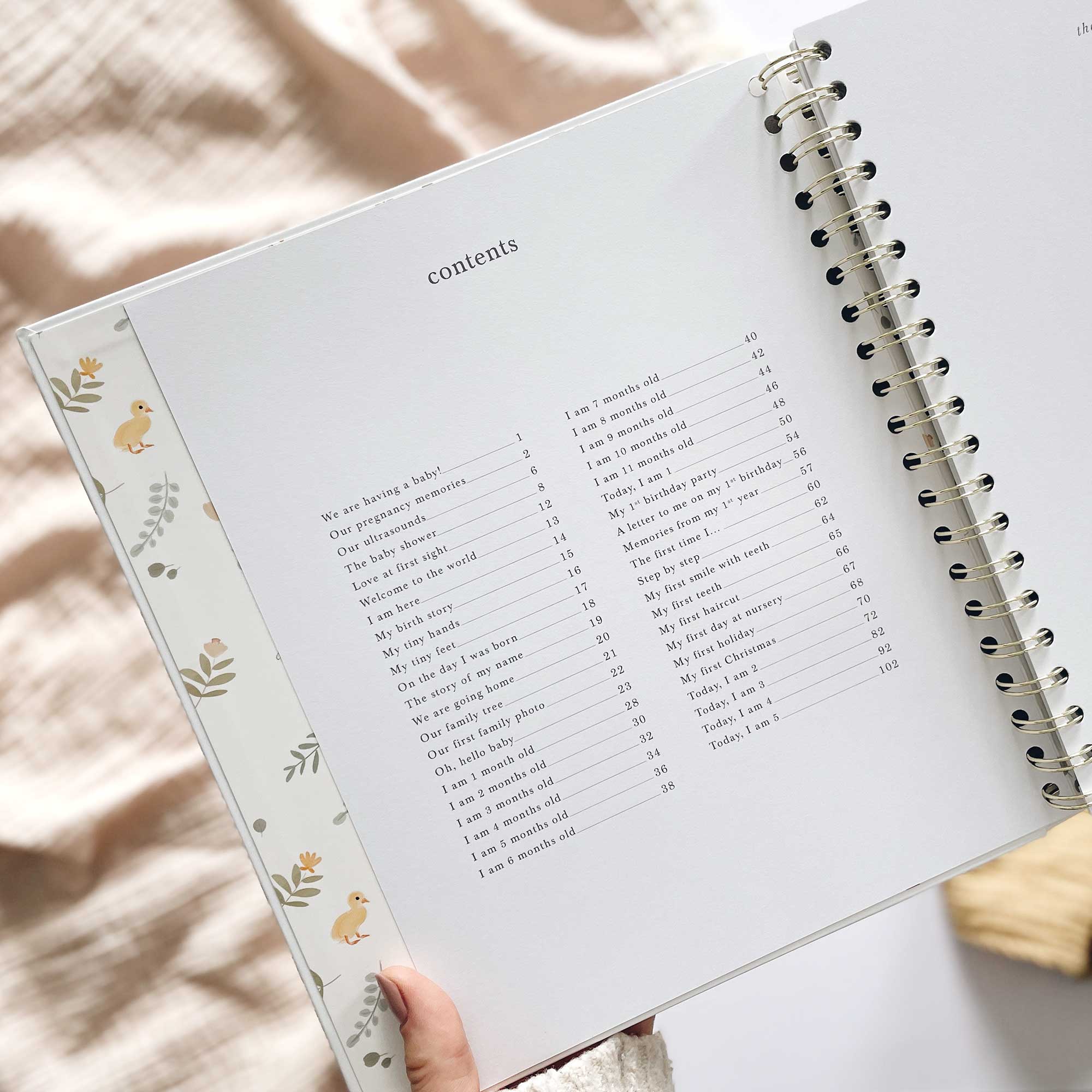 Blush and Gold My Baby Book - Baby Memory Book - Animals