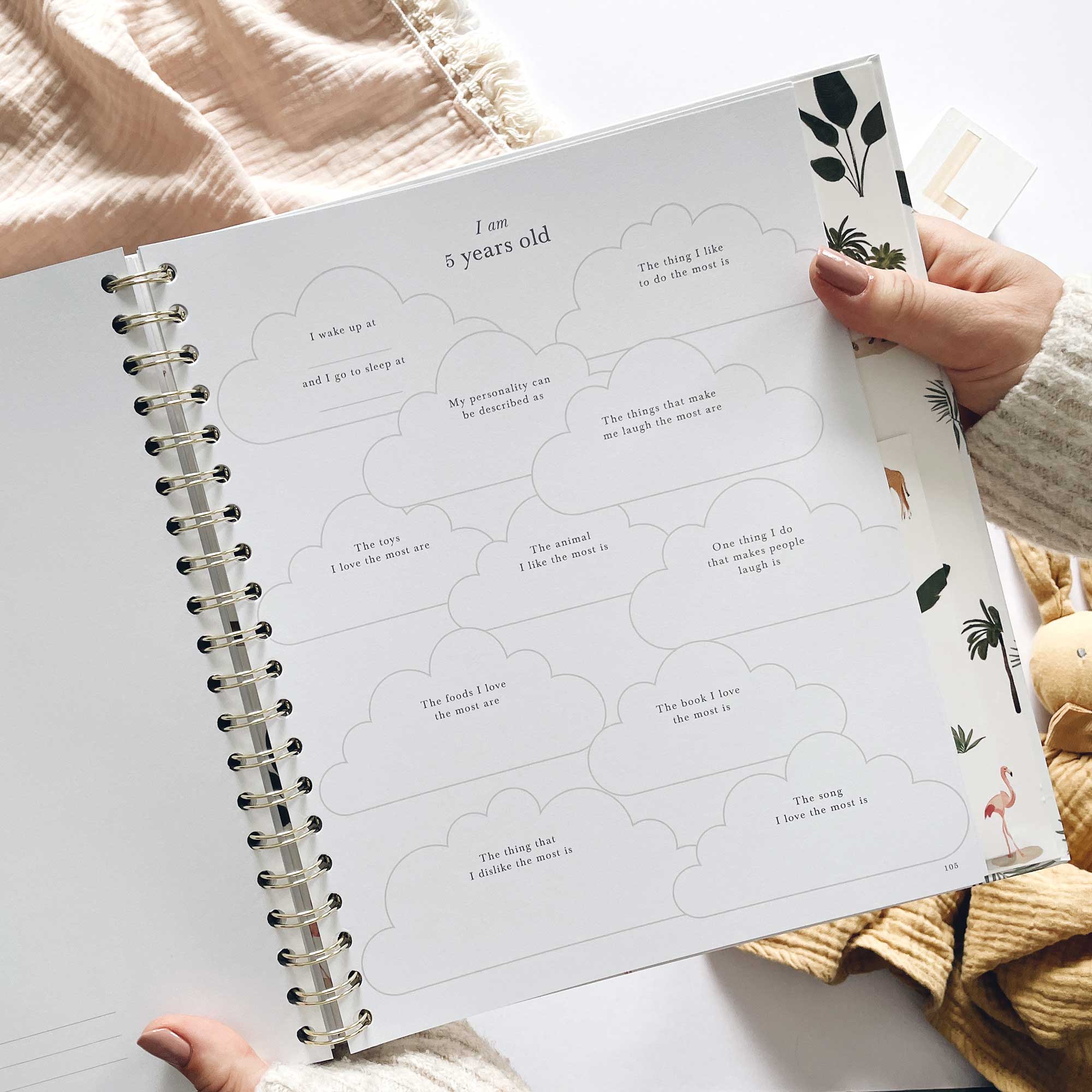 Blush and Gold My Baby Book - Baby Memory Book - Jungle