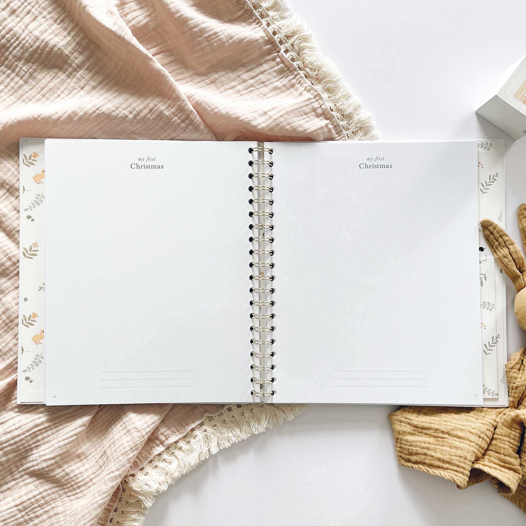 Blush and Gold My Baby Book - Baby Memory Book - Animals