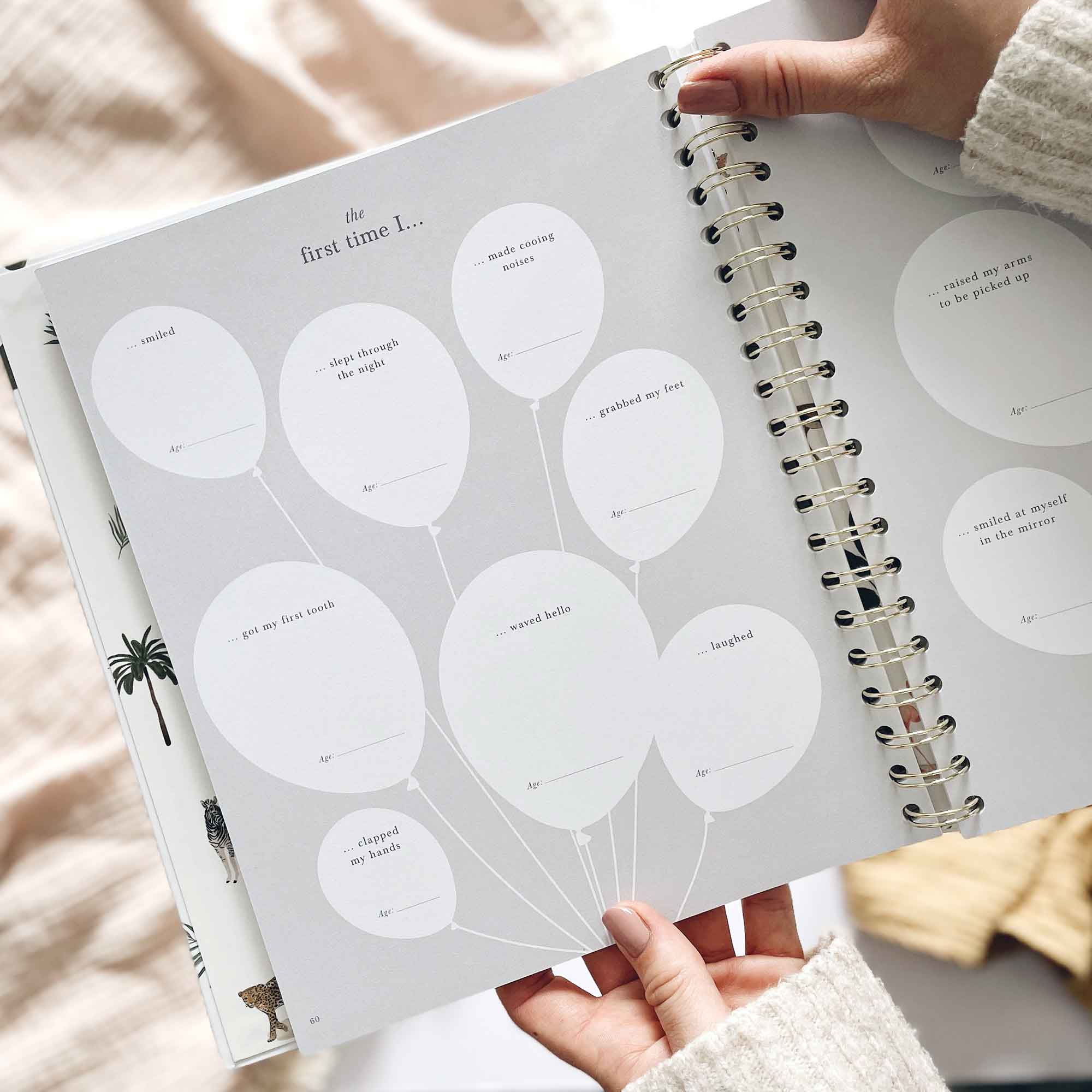 Blush and Gold My Baby Book - Baby Memory Book - Jungle