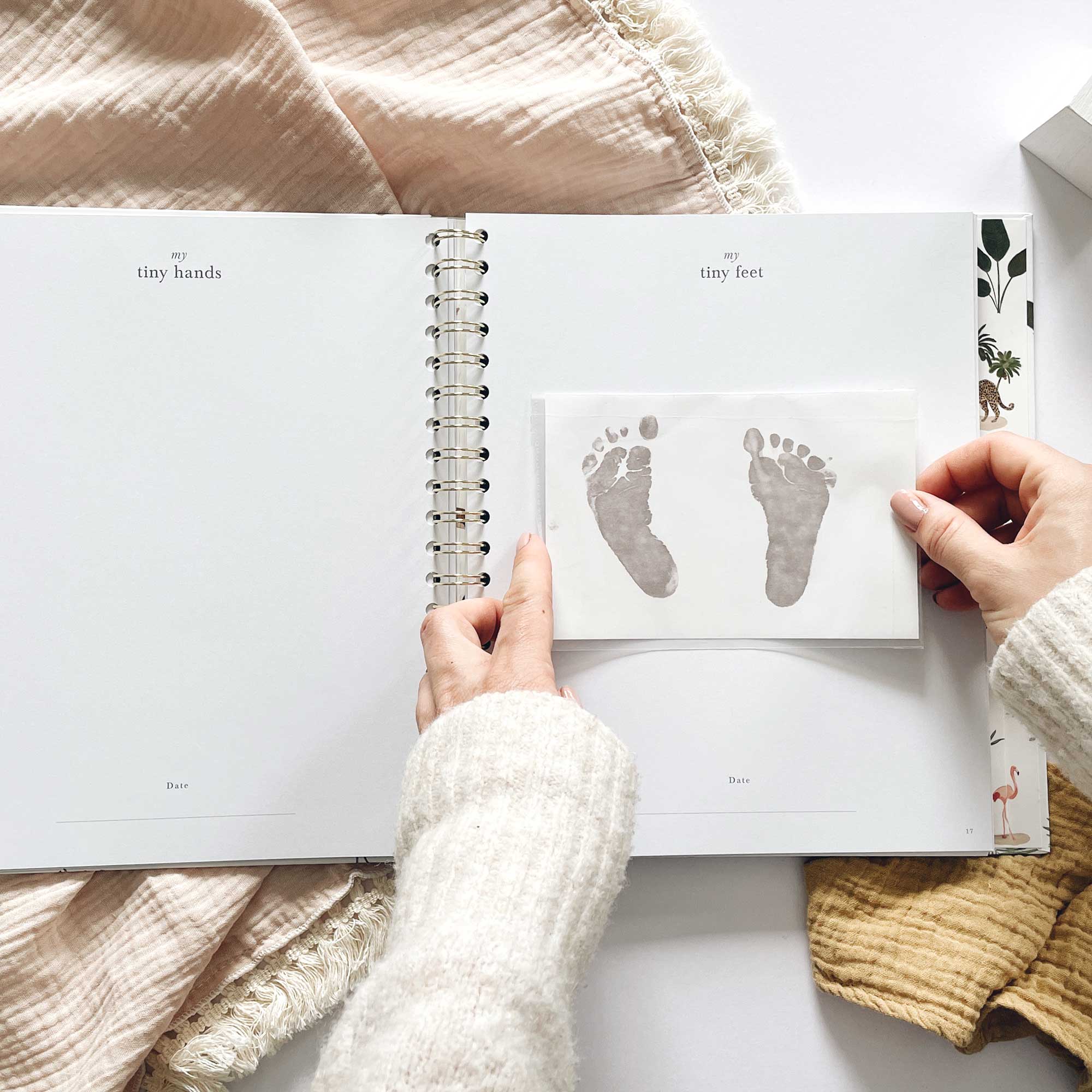 Blush and Gold My Baby Book - Baby Memory Book - Jungle