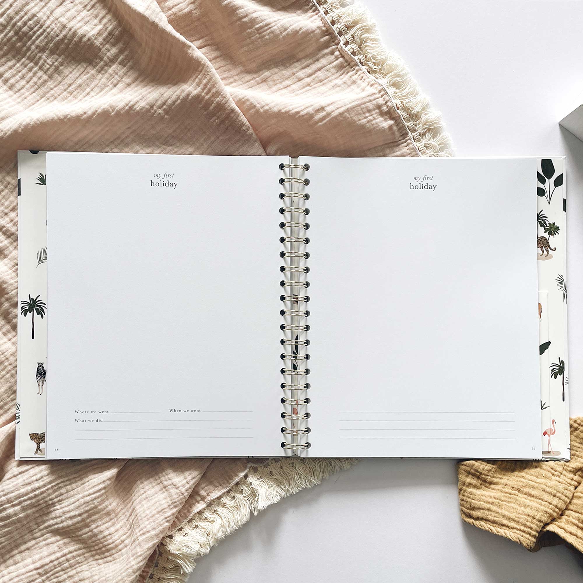 Blush and Gold My Baby Book - Baby Memory Book - Jungle