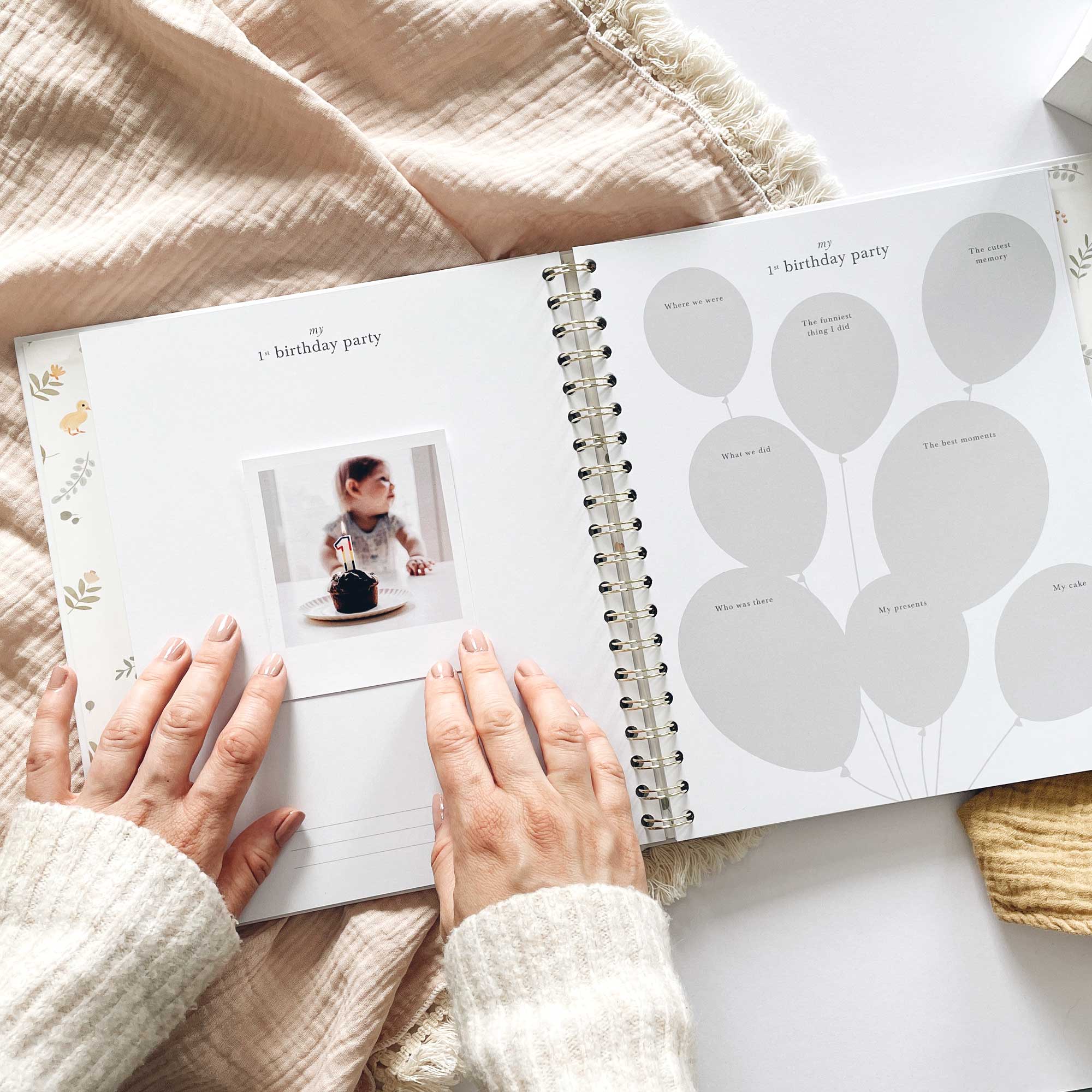 Blush and Gold My Baby Book - Baby Memory Book - Animals